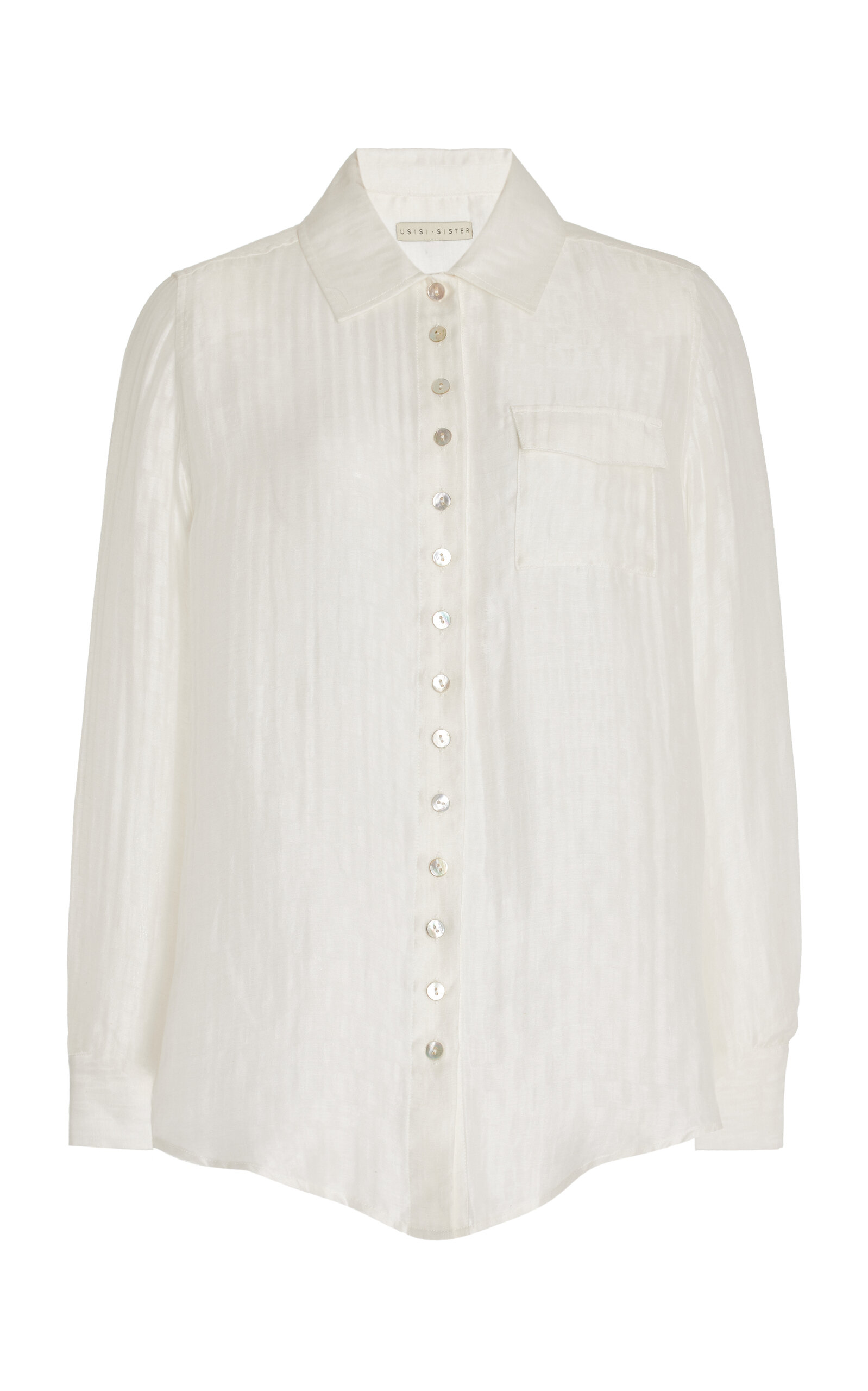 USISI SISTER Frida Linen-Blend Shirt - White - XS