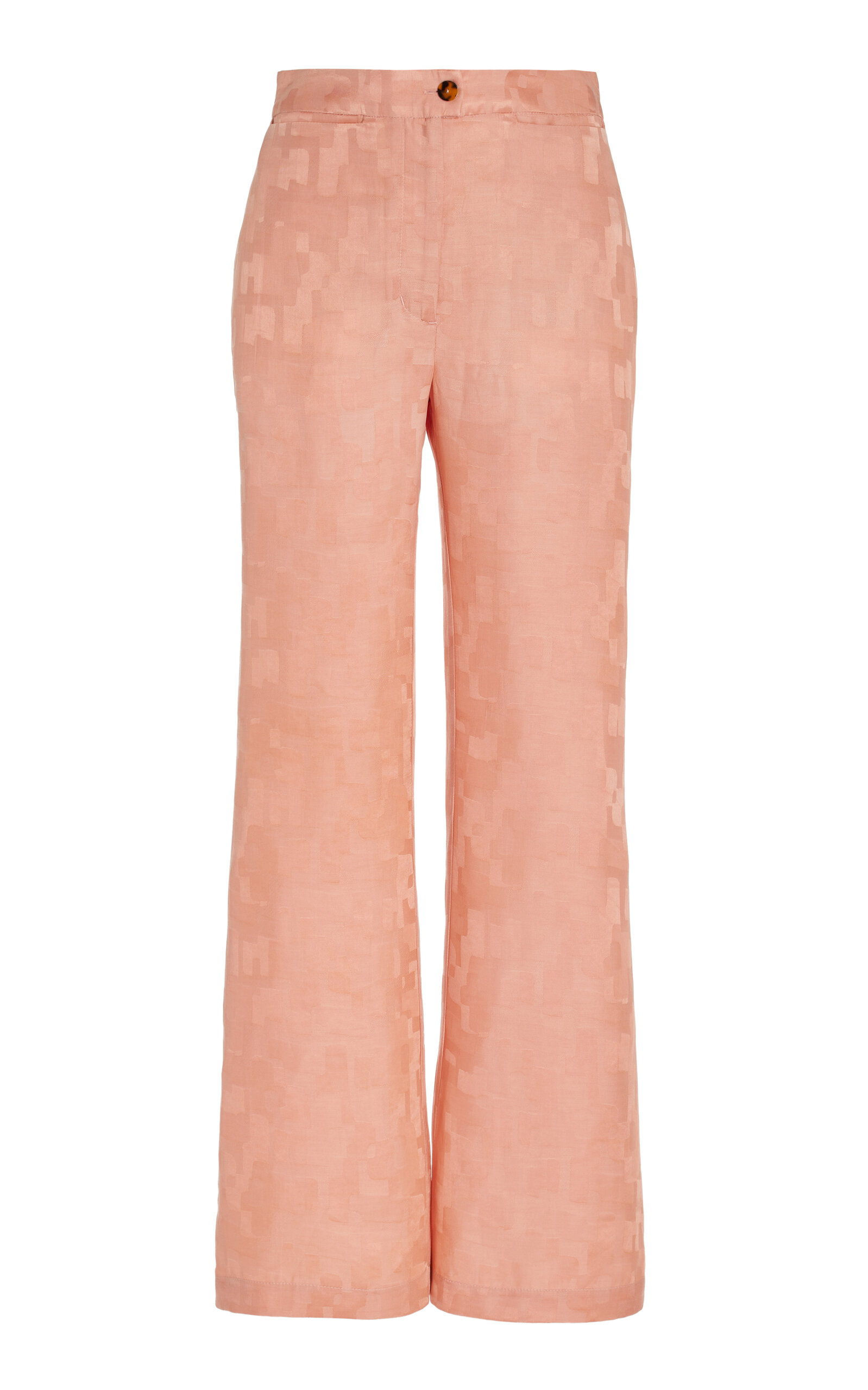 Shop Usisi Sister Alice Jacquard Flared Trousers In Pink