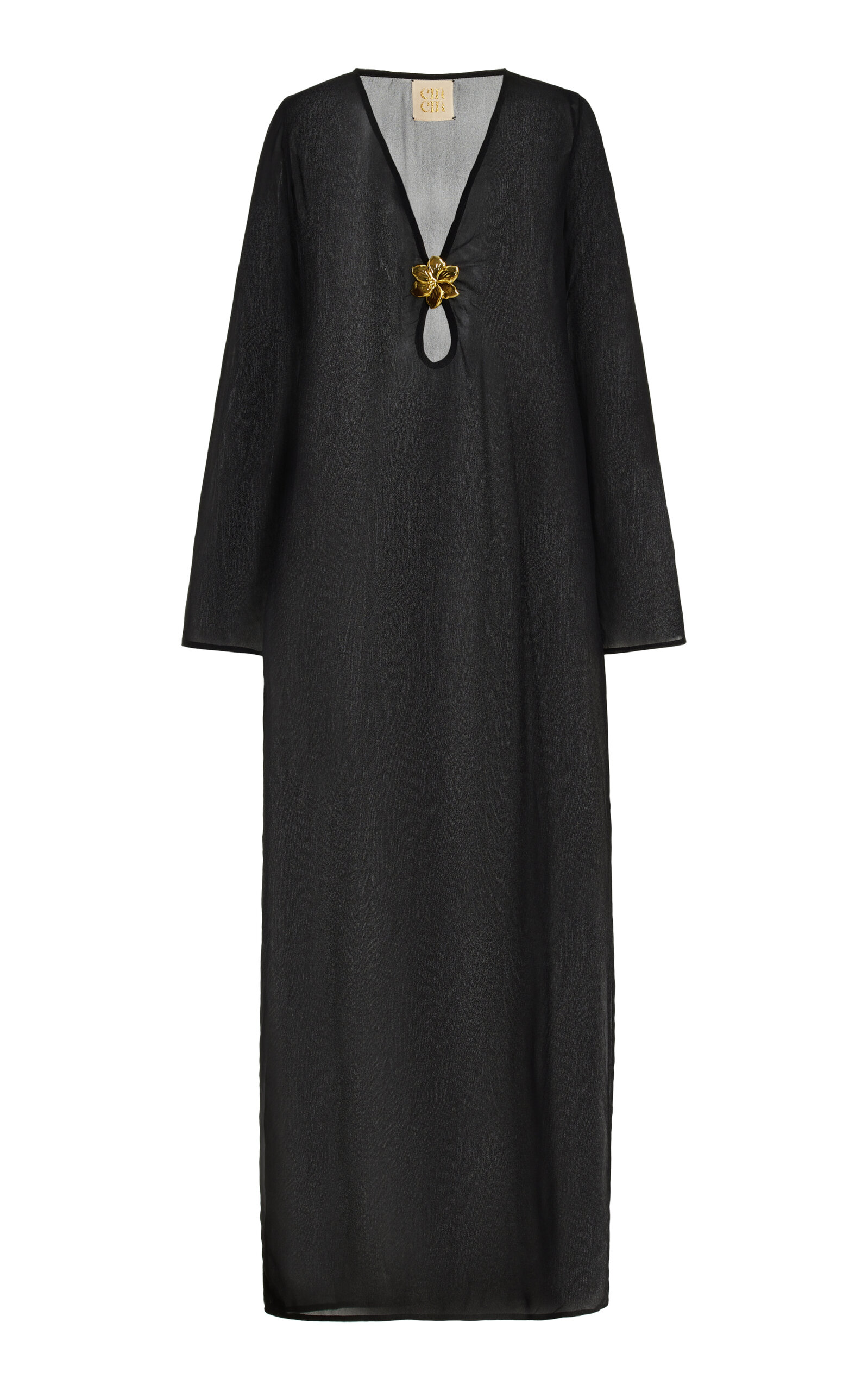 Shop Cin Cin Hotline Seastar Georgette Maxi Dress In Black