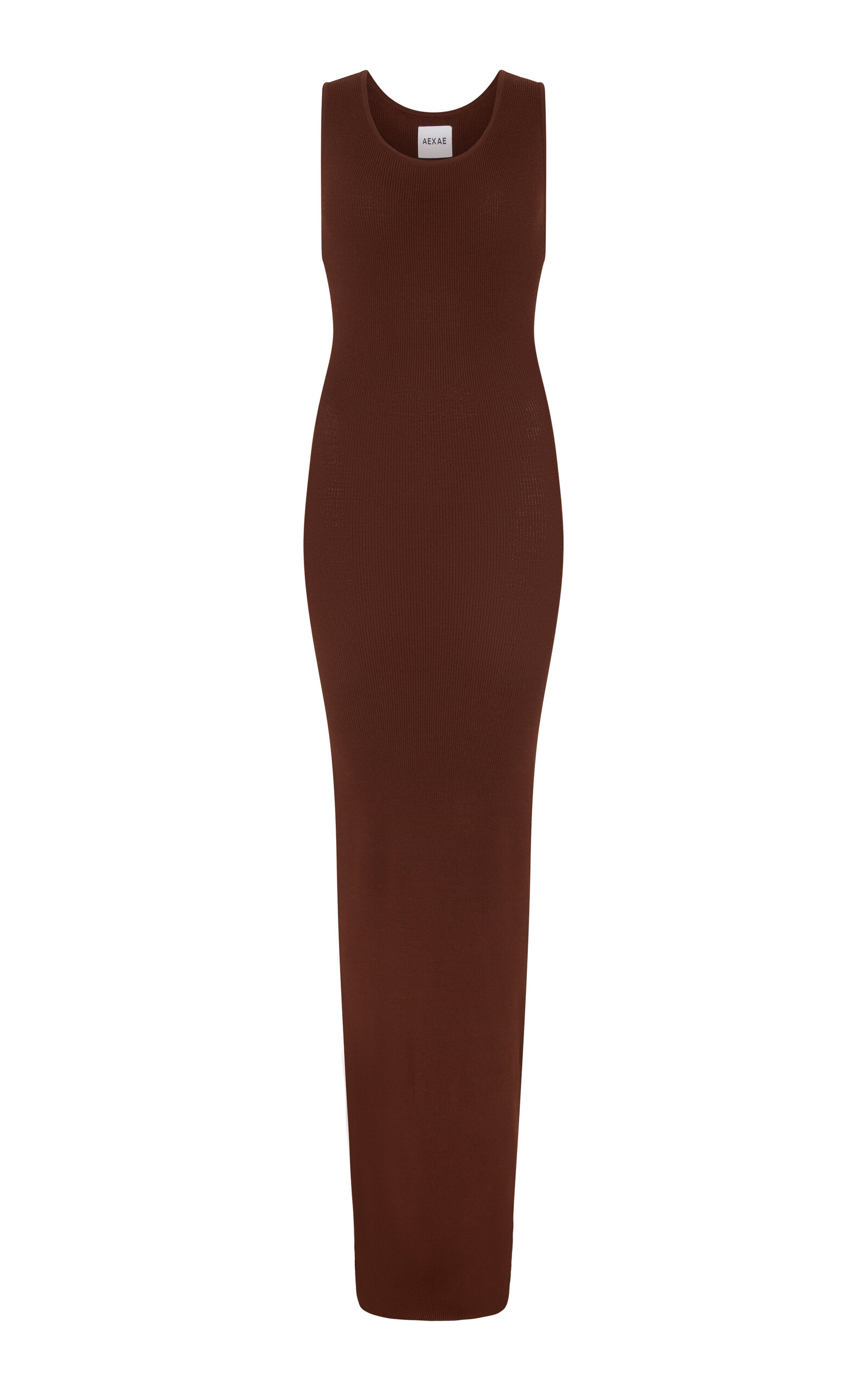 Aexae Knit Tank Maxi Dress In Brown
