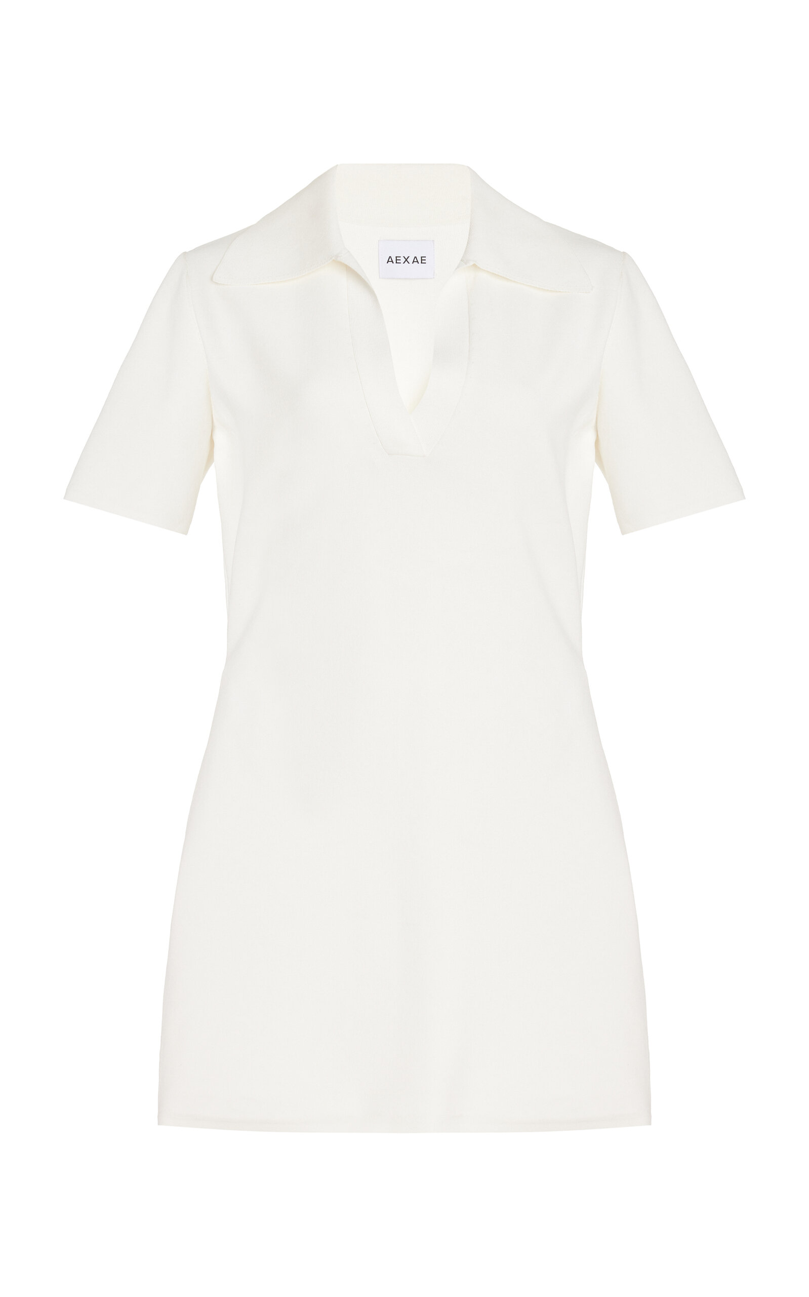 Aexae Tech-knit Polo Mini Dress In White