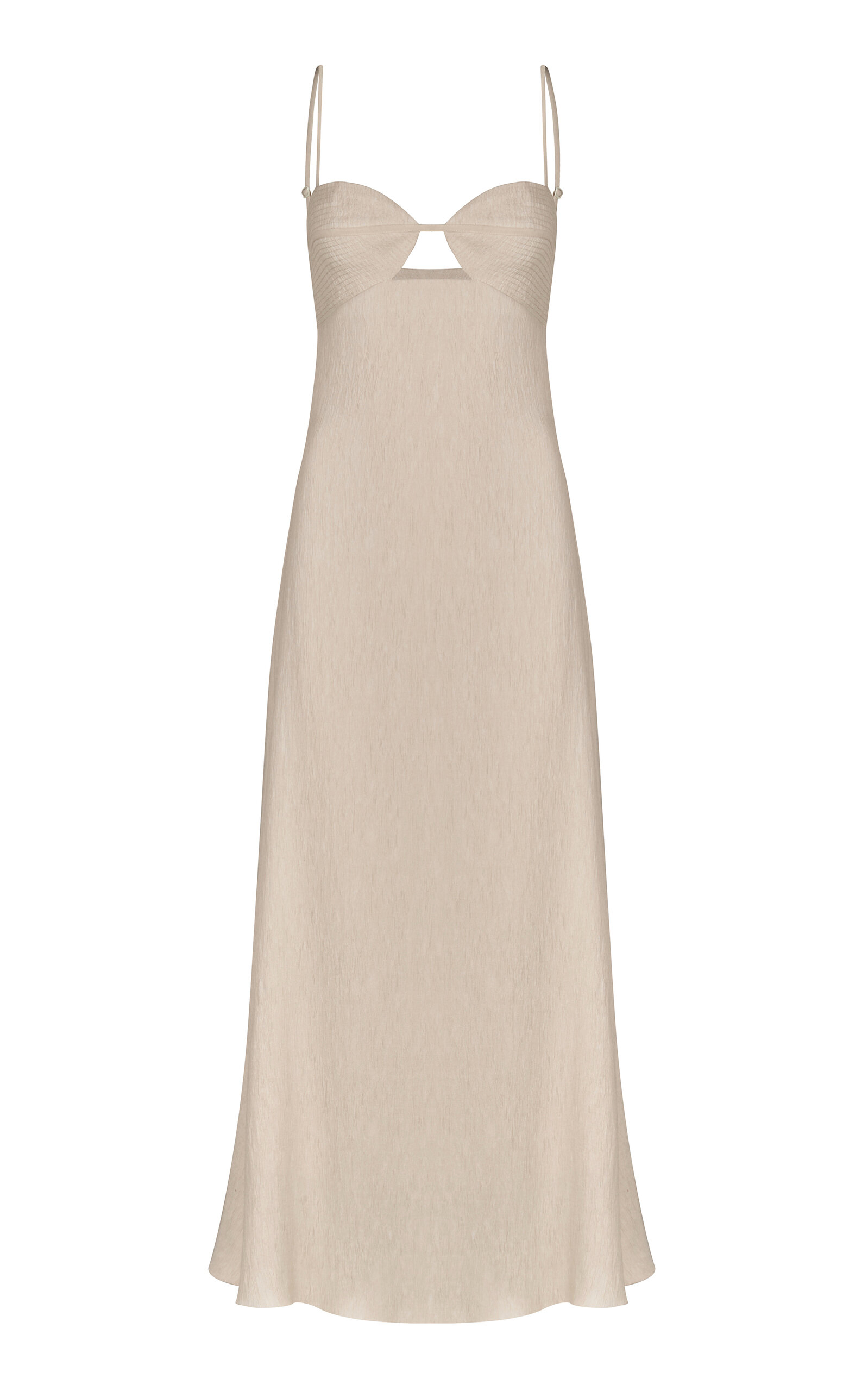 Johanna Ortiz Dream Spinner Cutout Woven Bustier Maxi Dress In Ivory