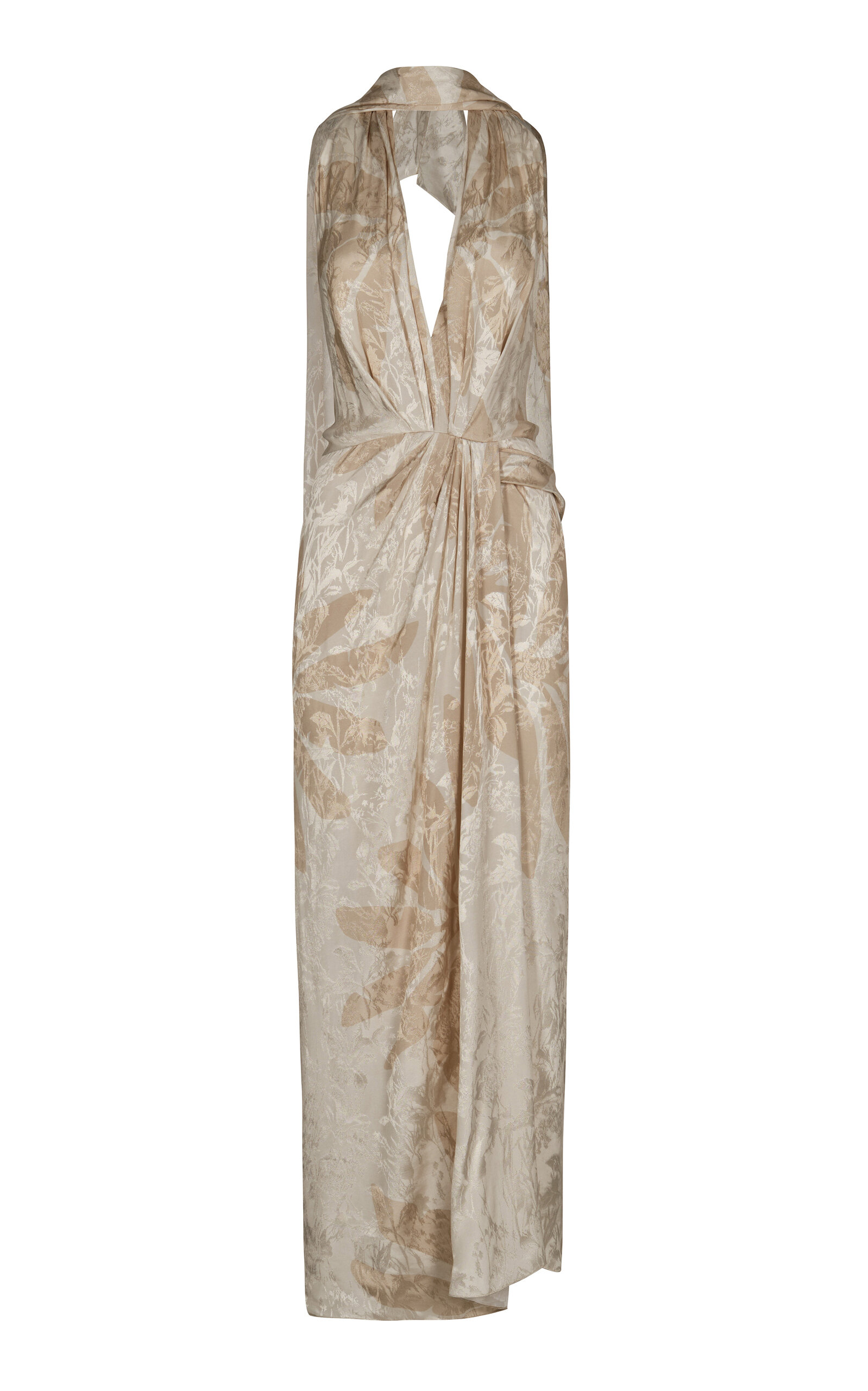 Johanna Ortiz Summer Counts Scarf-detailed Gown In Ivory