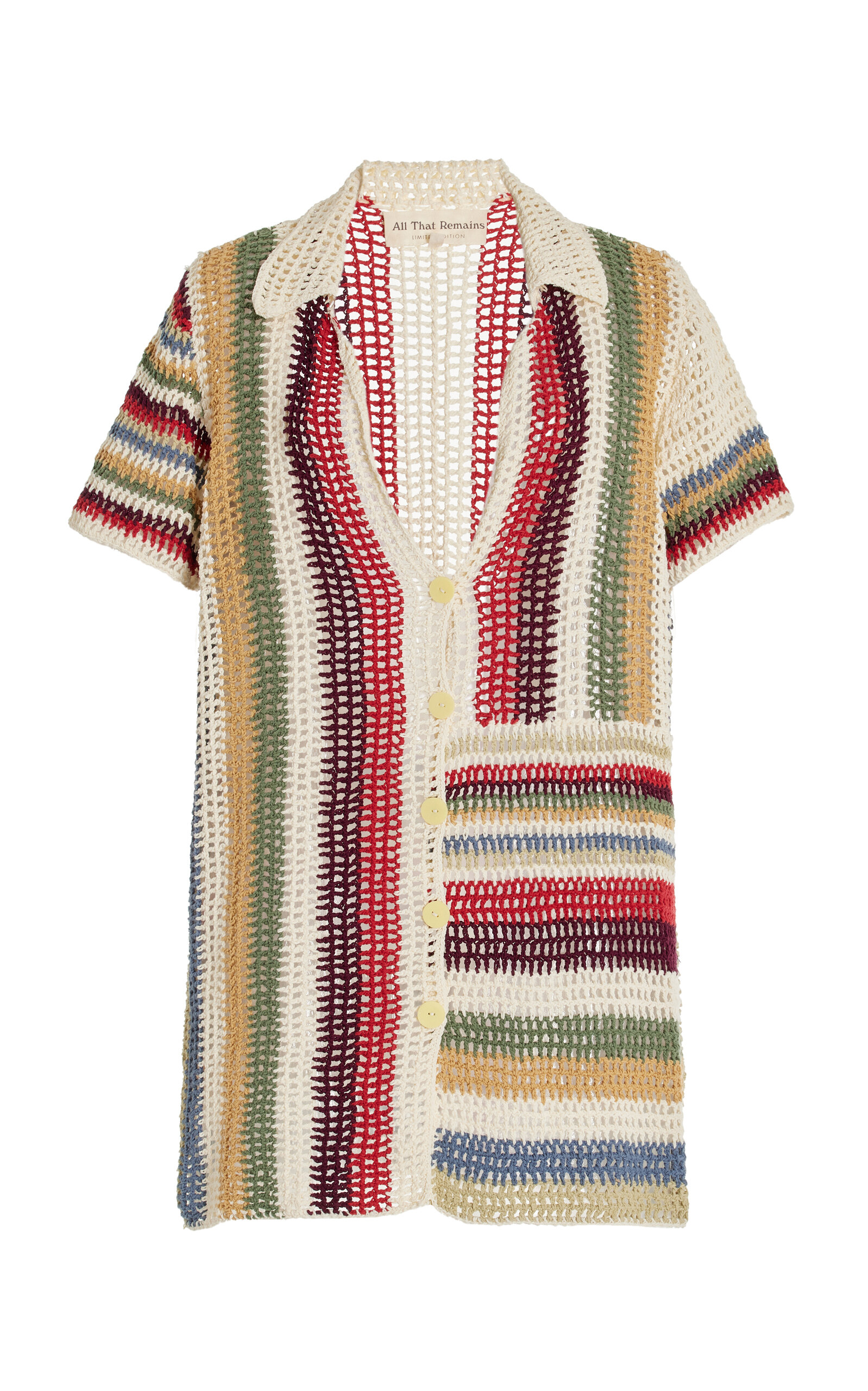 All That Remains Floyd Crocheted Cotton Mini Dress In Multi