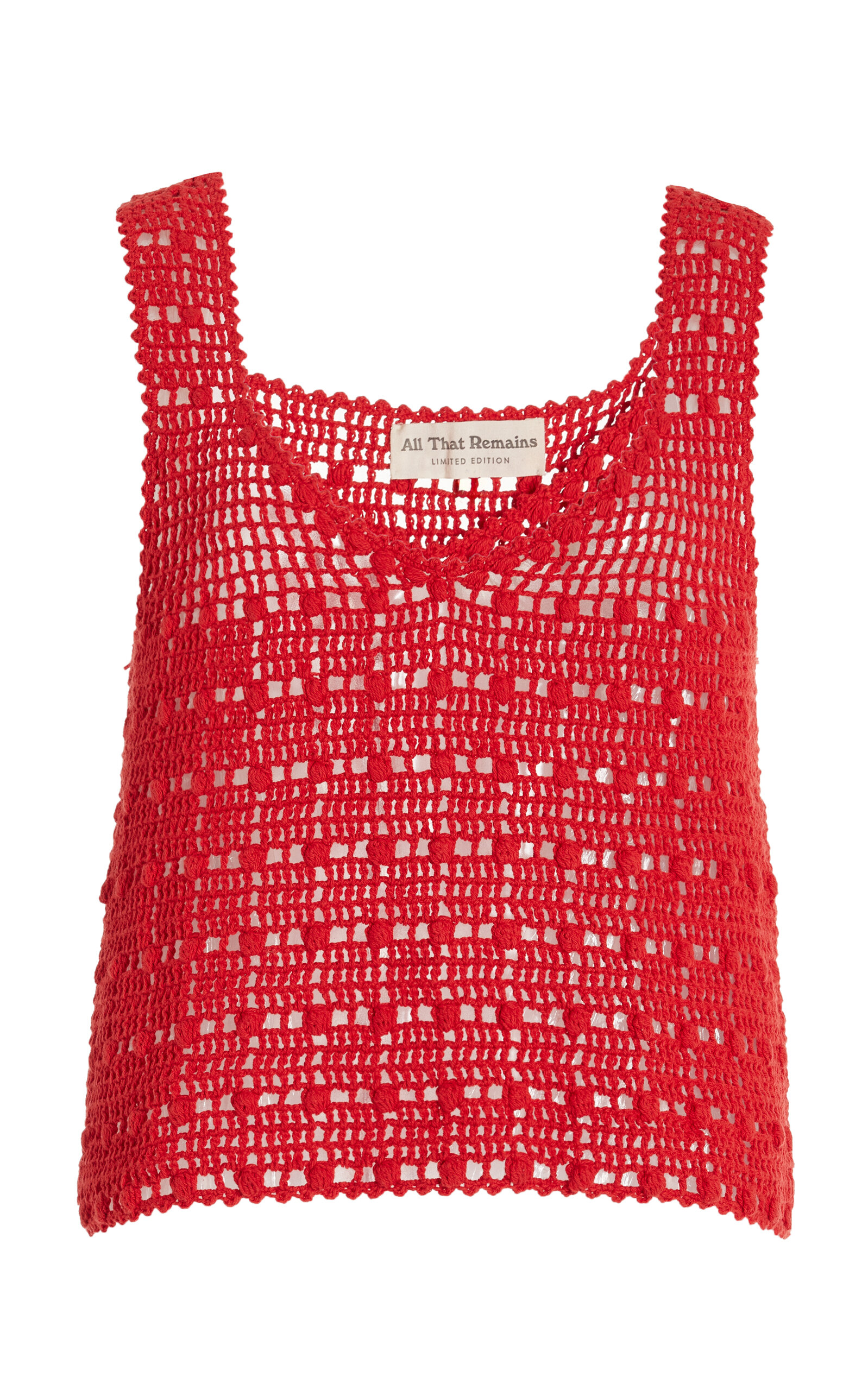 Shop All That Remains Eleanor Crocheted Cotton Top In Red