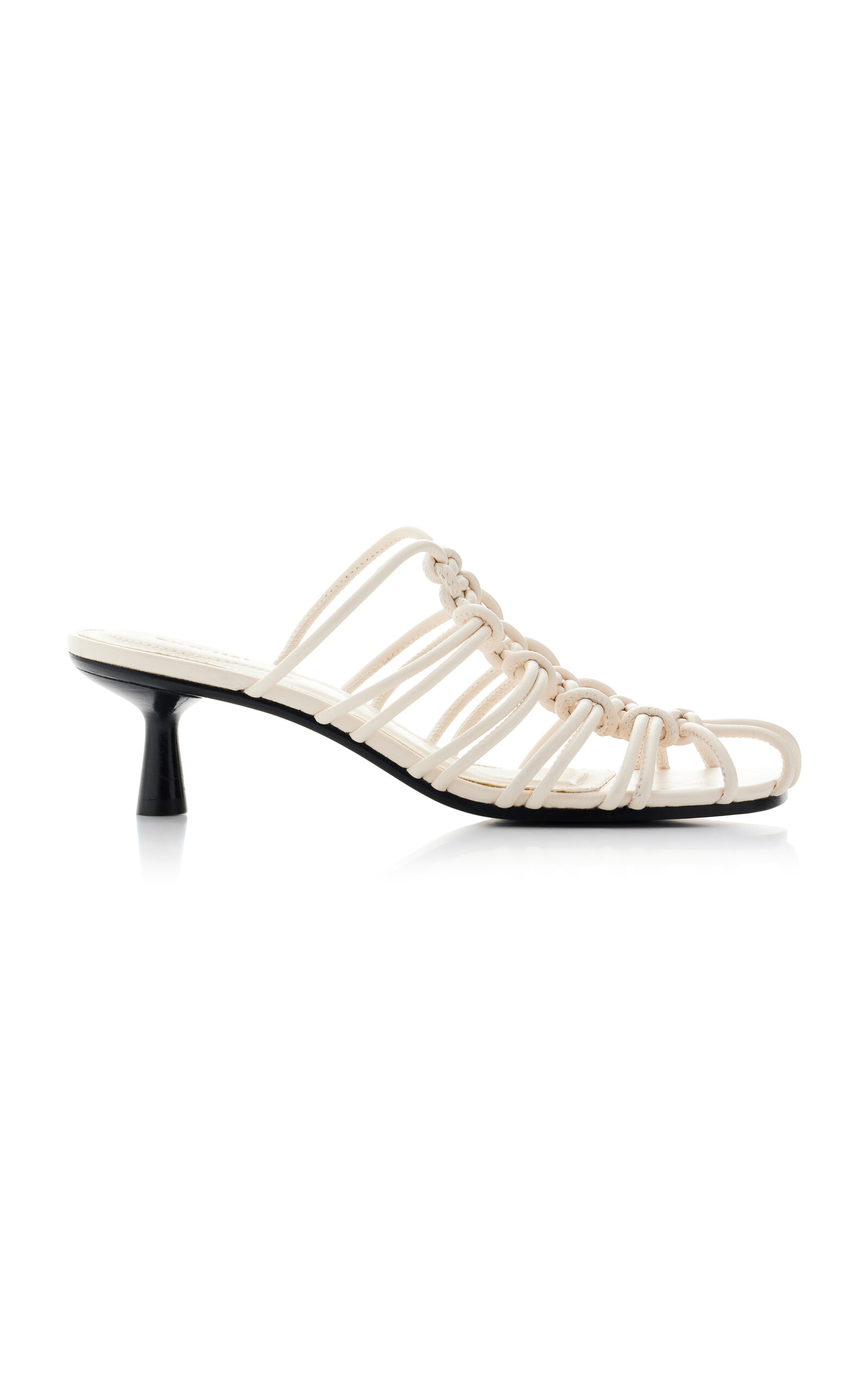 Shop Simkhai Braided Leather Mules In White