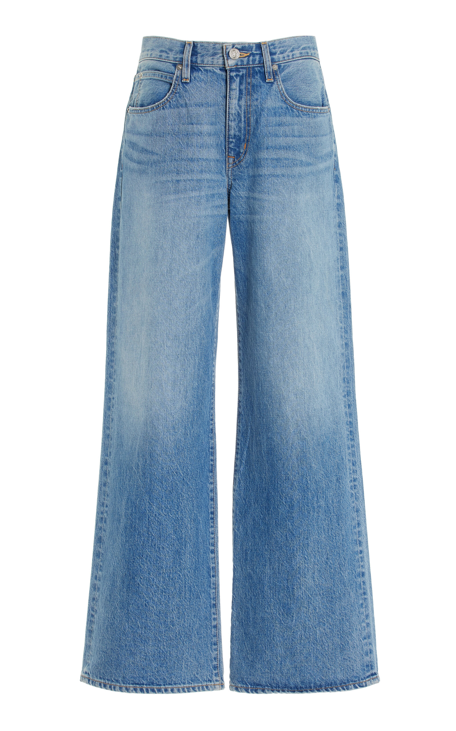 Shop Slvrlake Selena Rigid High-rise Wide-leg Jeans In Medium Wash