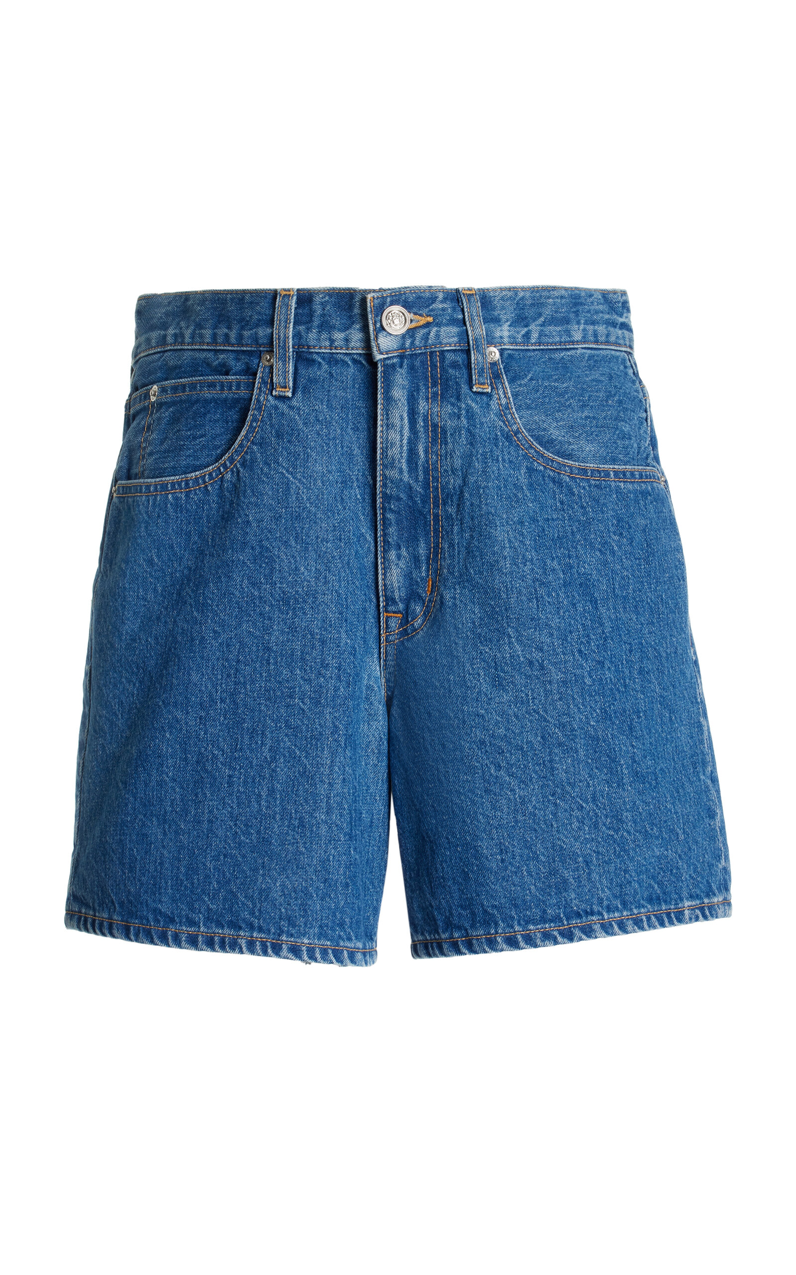Shop Slvrlake Walker Rigid High-rise Shorts In Medium Wash