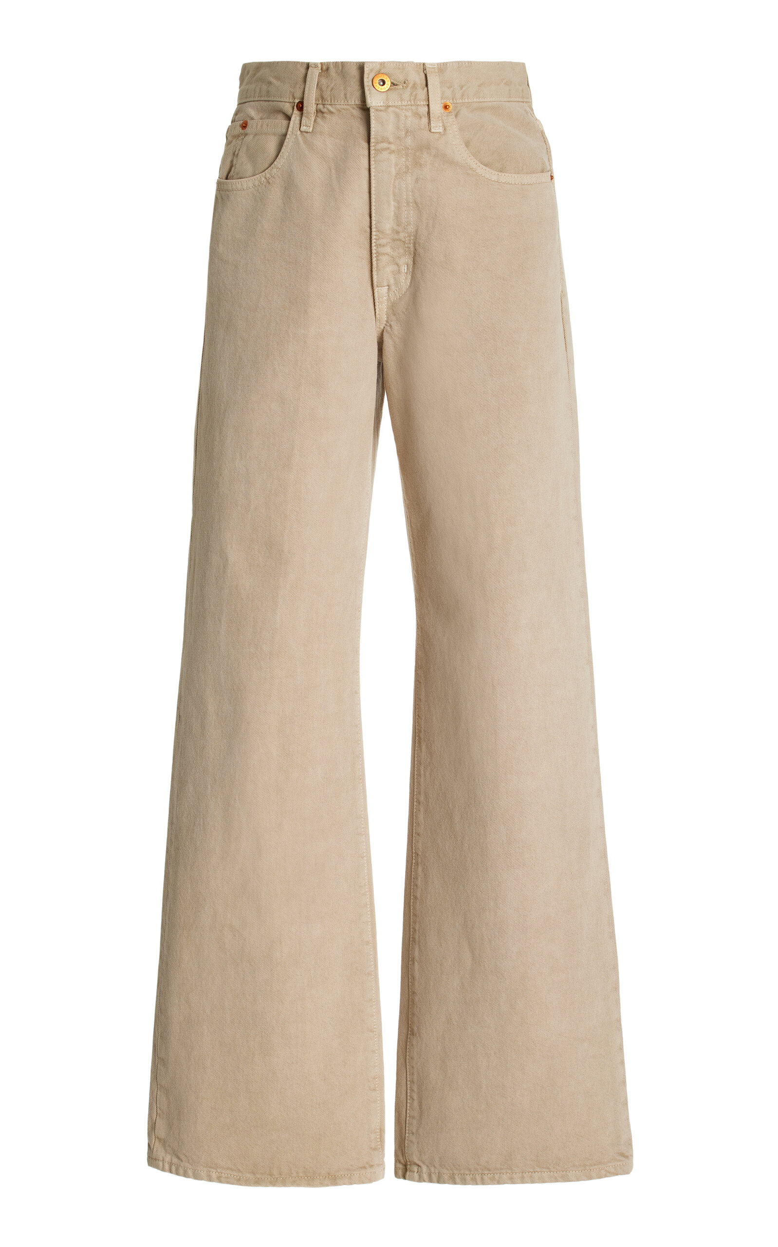 Shop Slvrlake Grace Stretch High-rise Wide-leg Jeans In Ivory