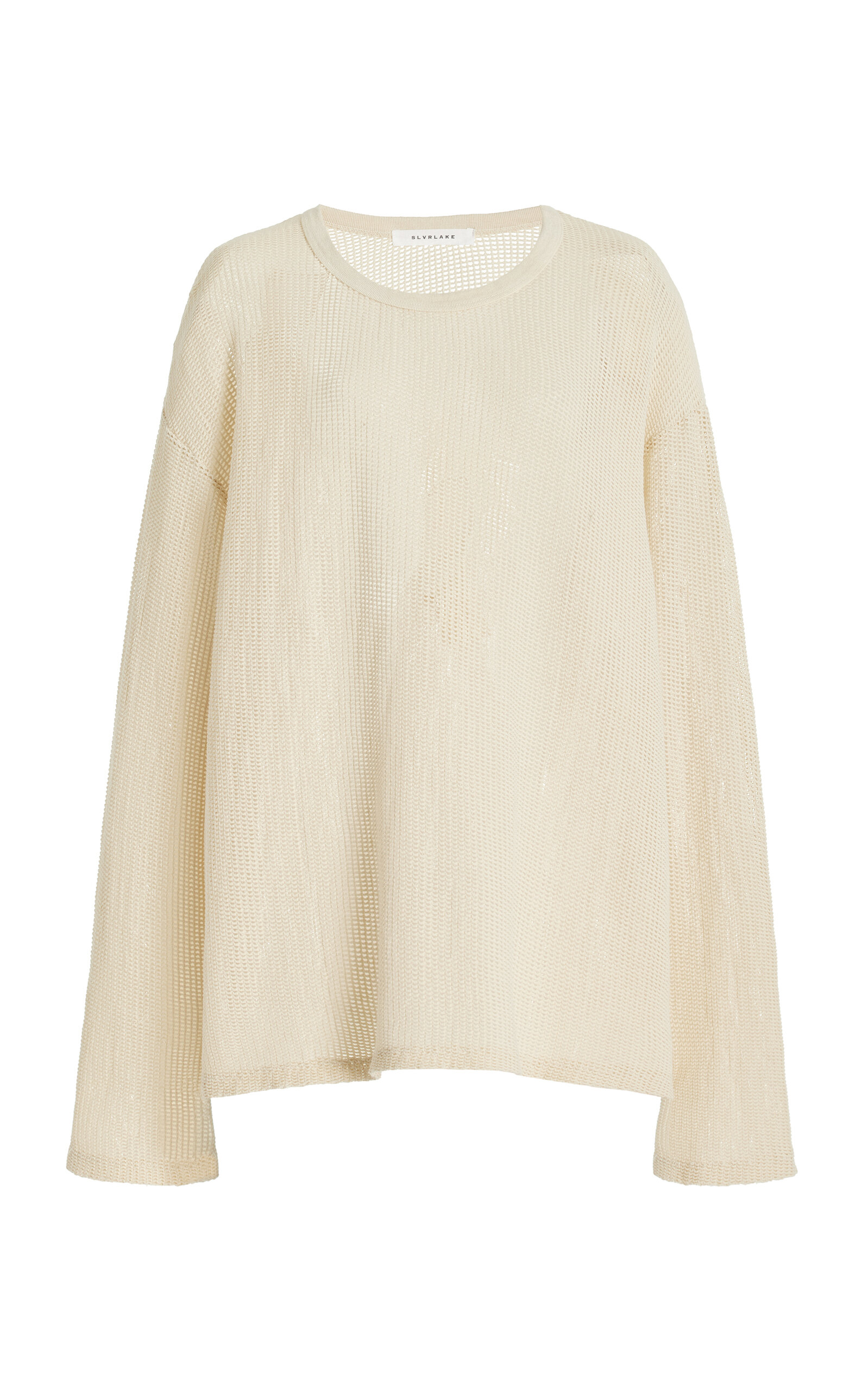 Slvrlake Oversized Waffle-knit Cotton Top In Neutral