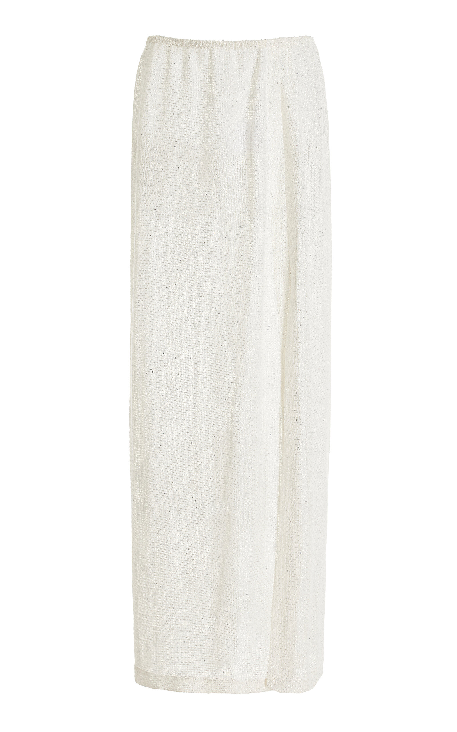 Shop Leset Stella Linen-blend Maxi Skirt In White