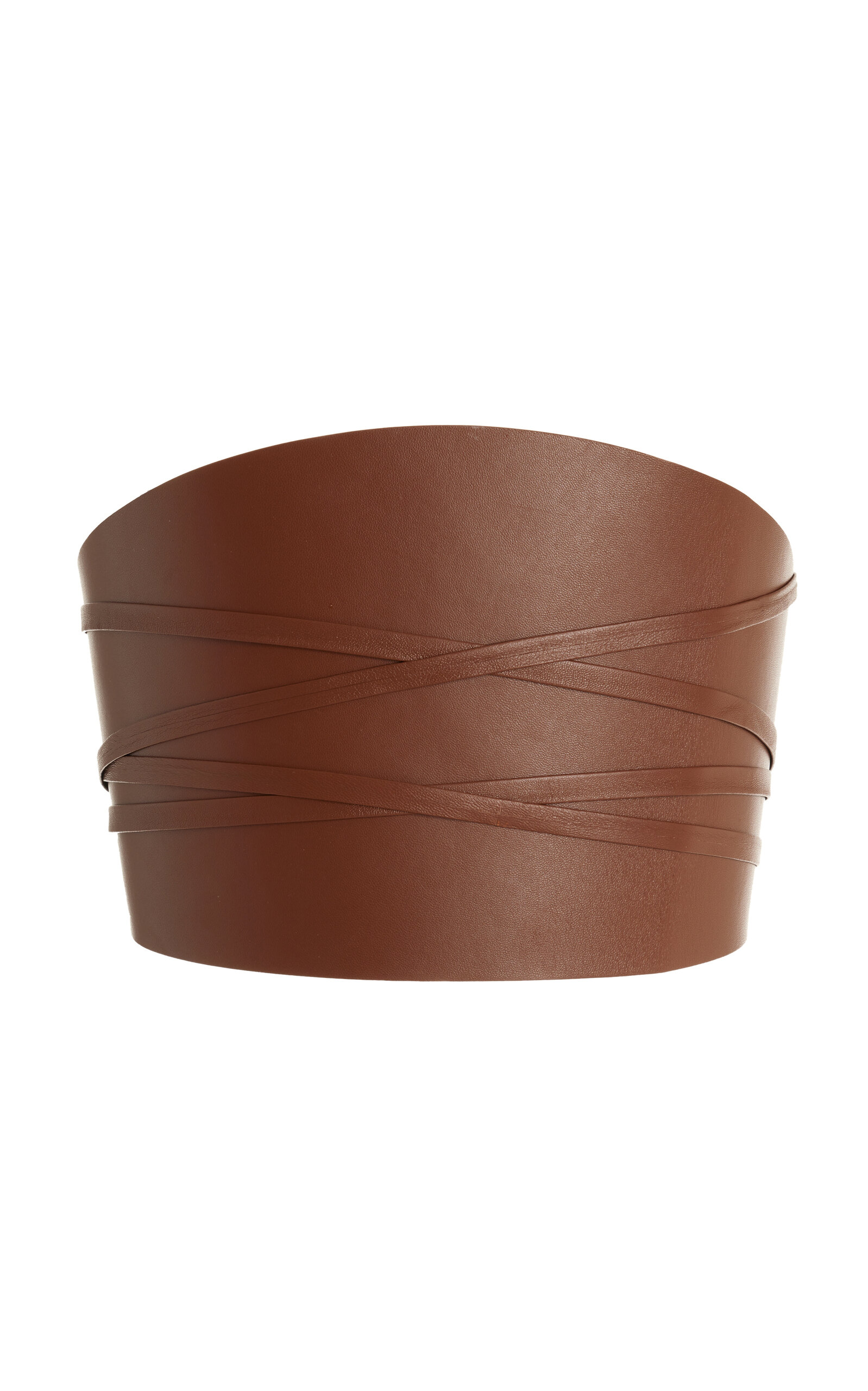 Shop Dehanche Undone Leather Corset Belt In Brown