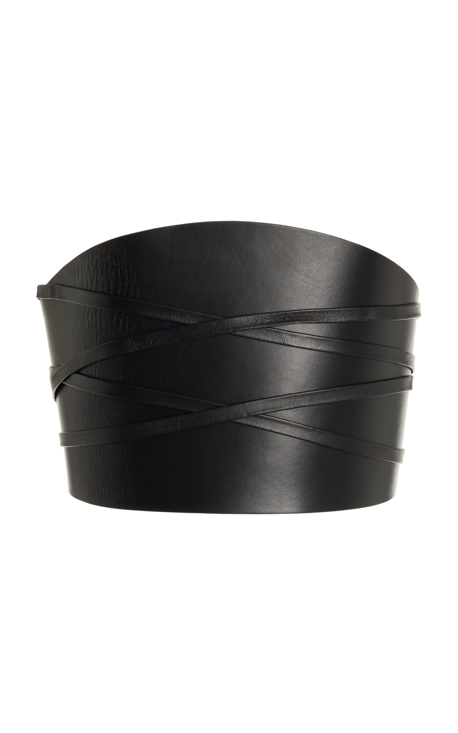 Shop Dehanche Undone Leather Corset Belt In Black