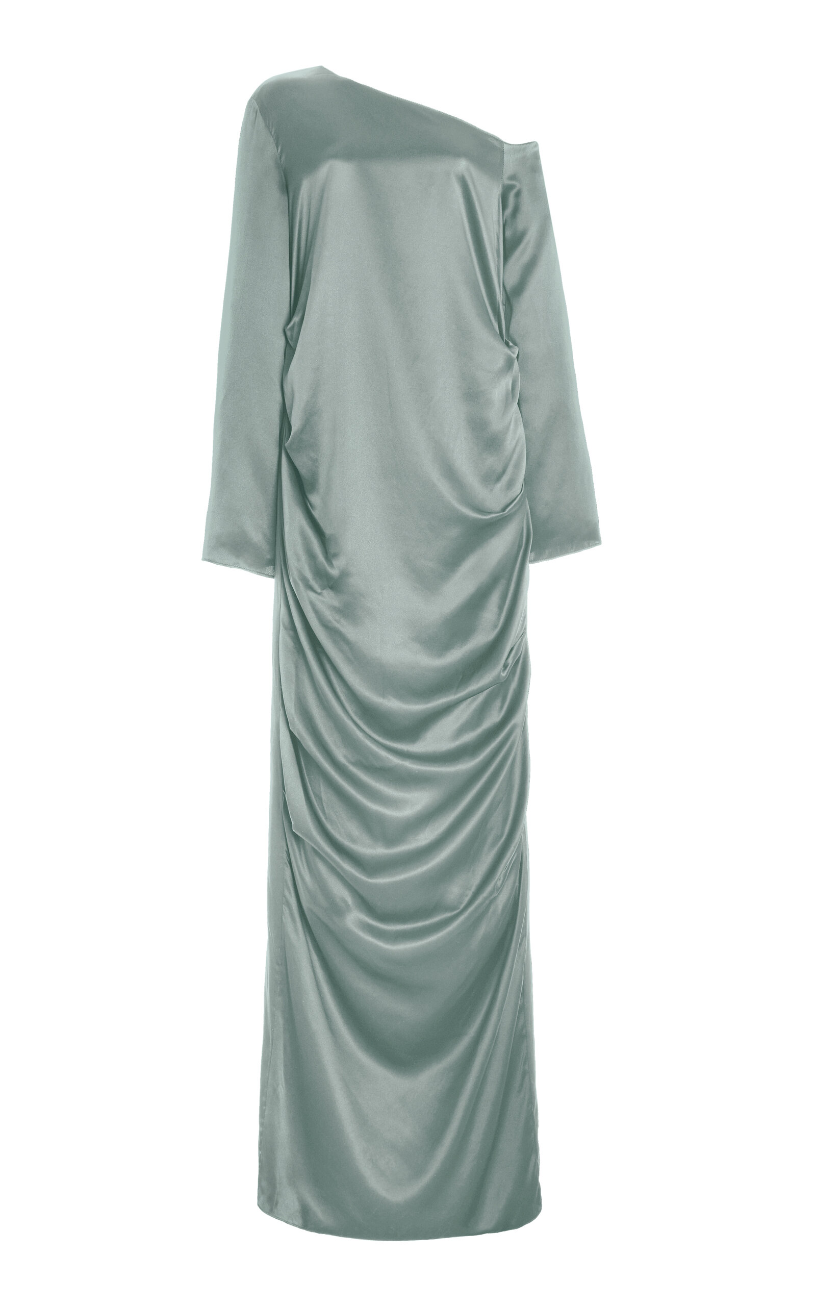 Shop Beare Park Exclusive Nolan Draped Silk Maxi Dress In Blue