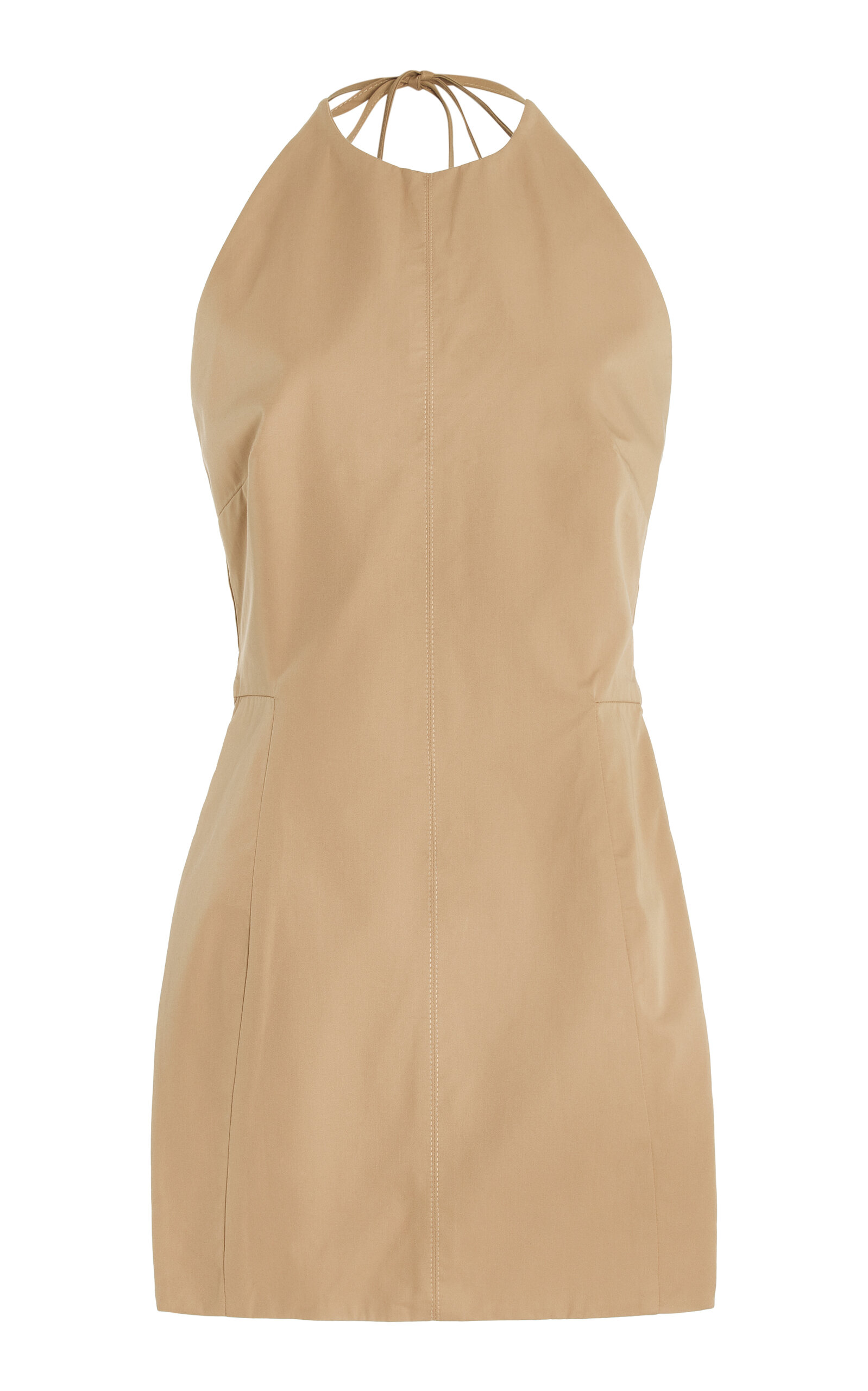 Shop Beare Park The Anise Open-back Cotton Halter Top In Neutral