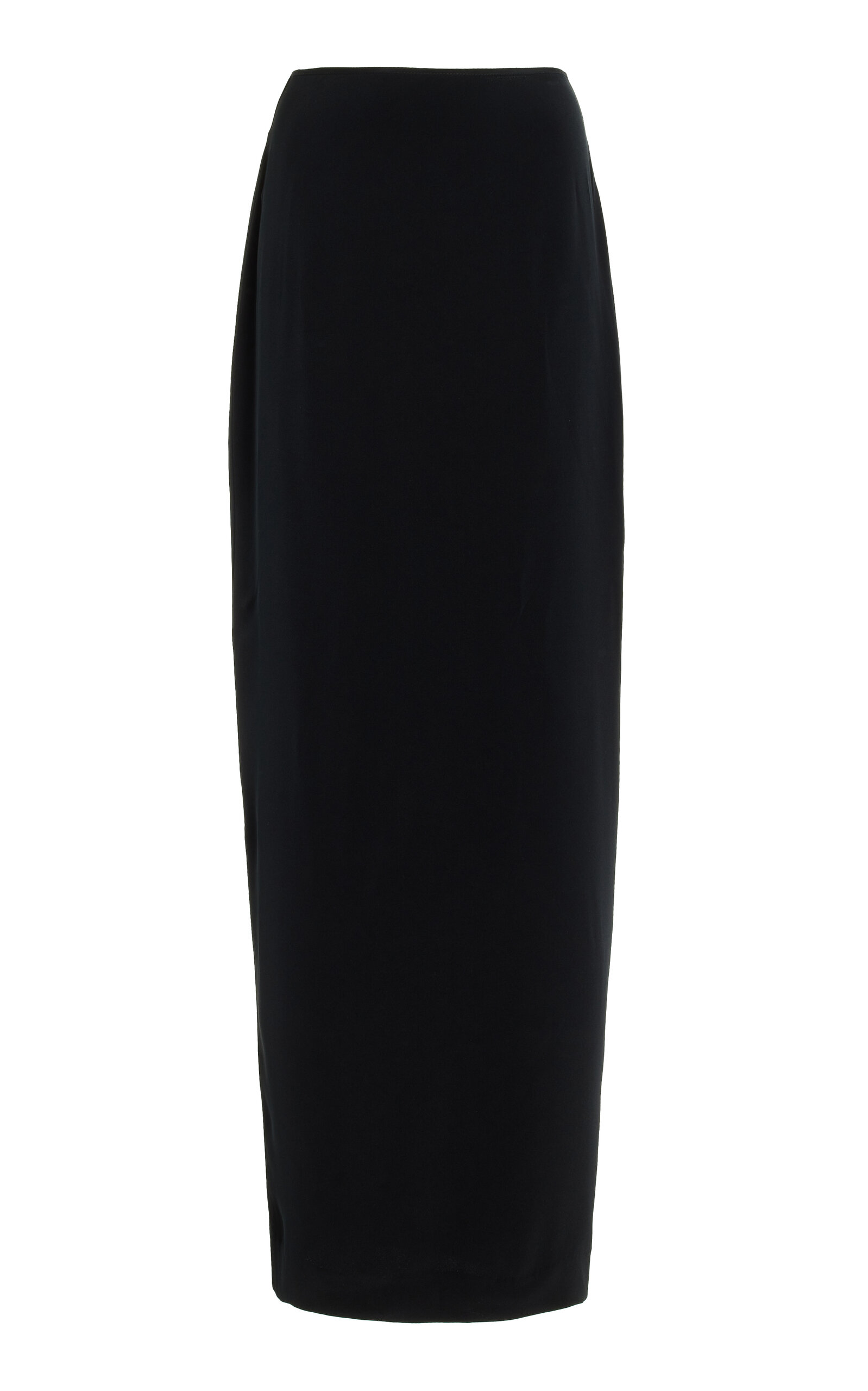 Shop Beare Park The Fred Silk Crepe Pencil Maxi Skirt In Black