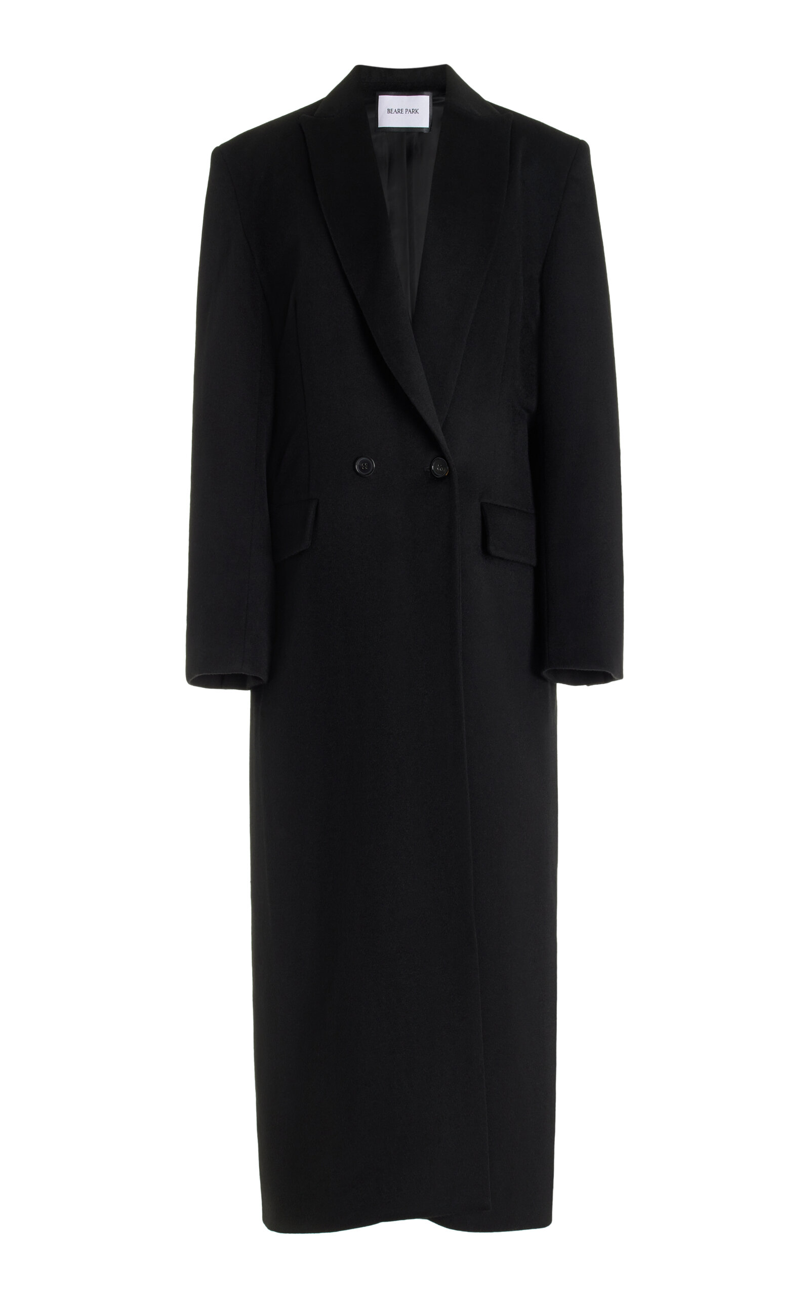 Shop Beare Park The Ellie Felted Wool Double-breasted Coat In Black