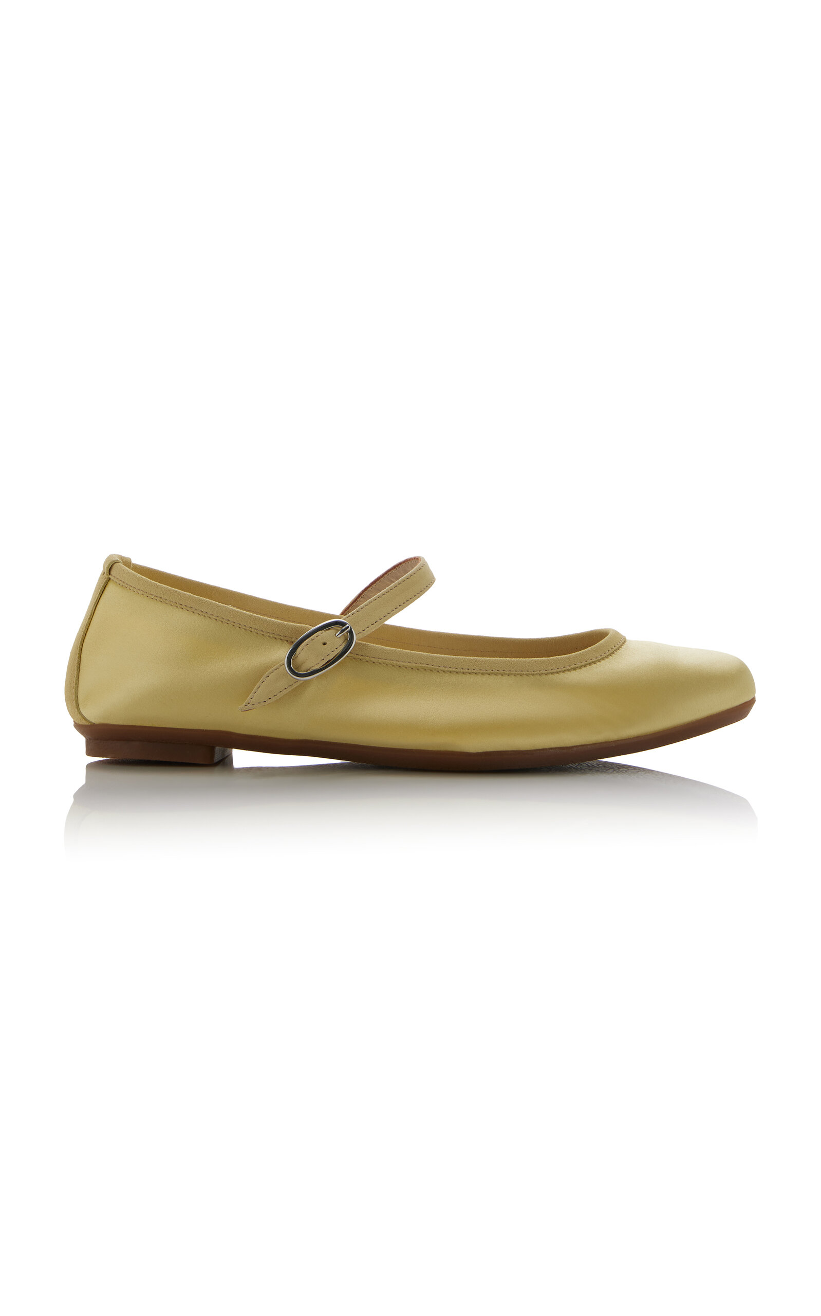 Home Of Hai Hai X Reqins Honoree Silk Mary Jane Flats In Yellow