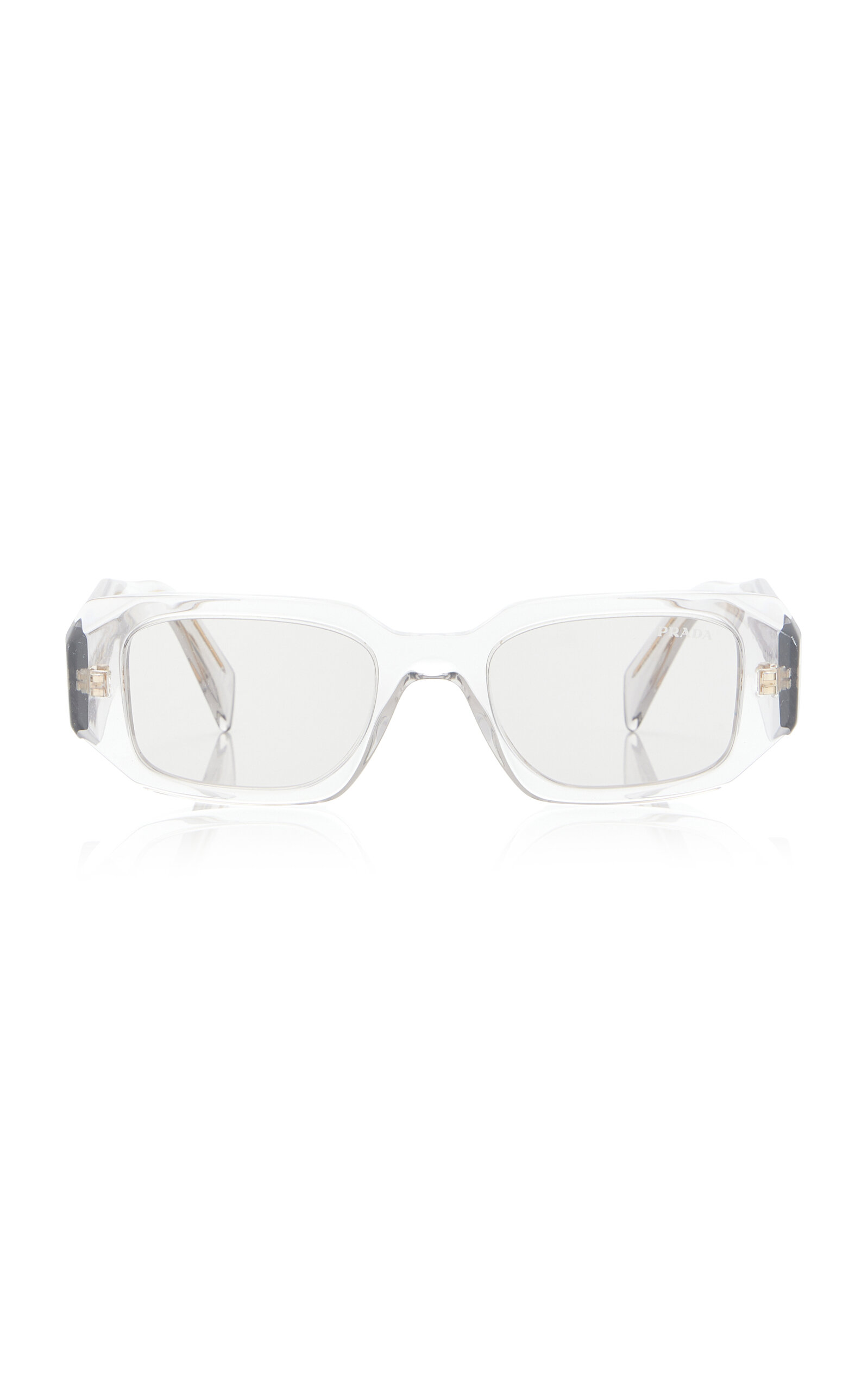 Prada Rectangular Frame Sunglasses In Grey
