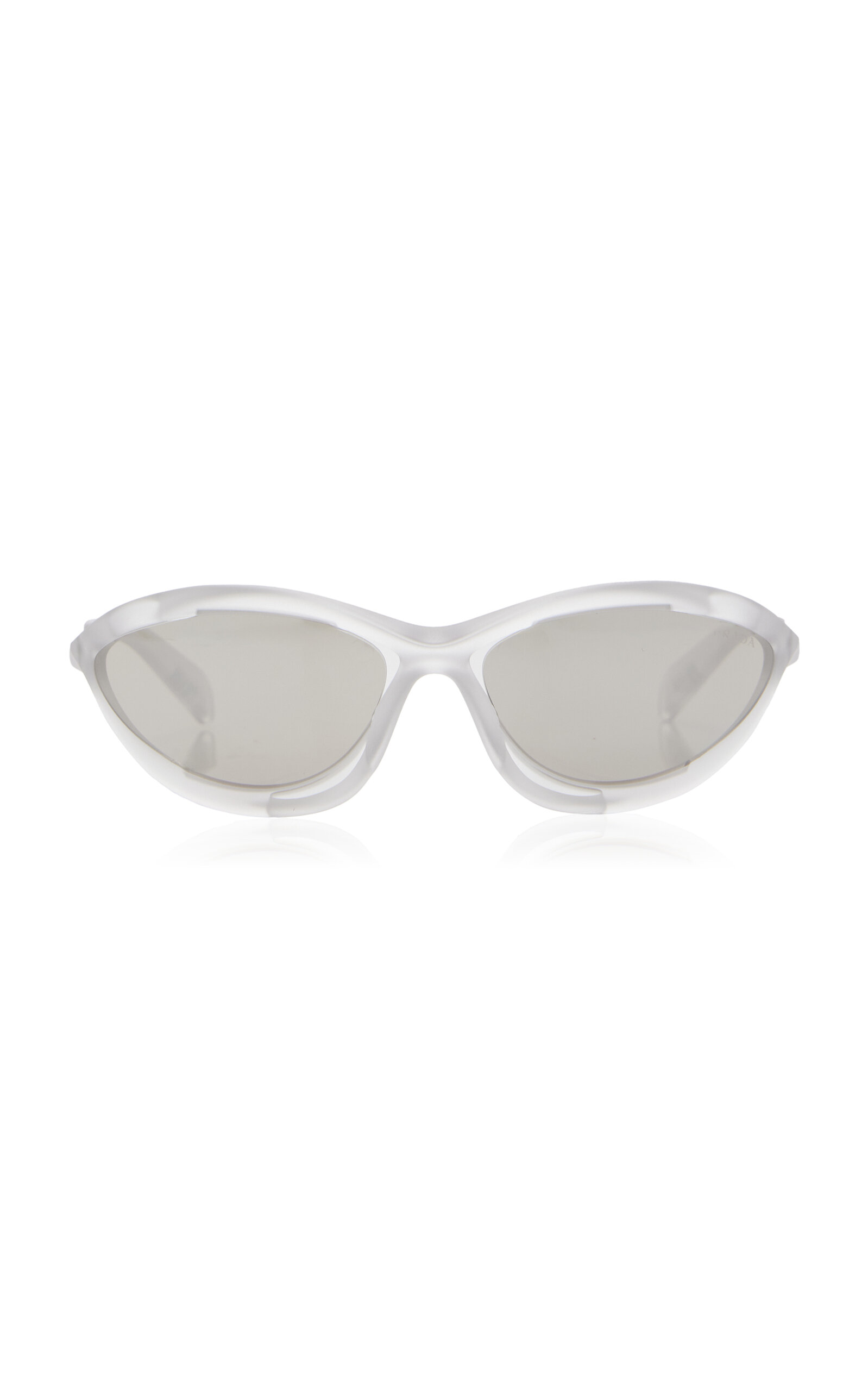 Shop Prada Acetate Sunglasses In Silver