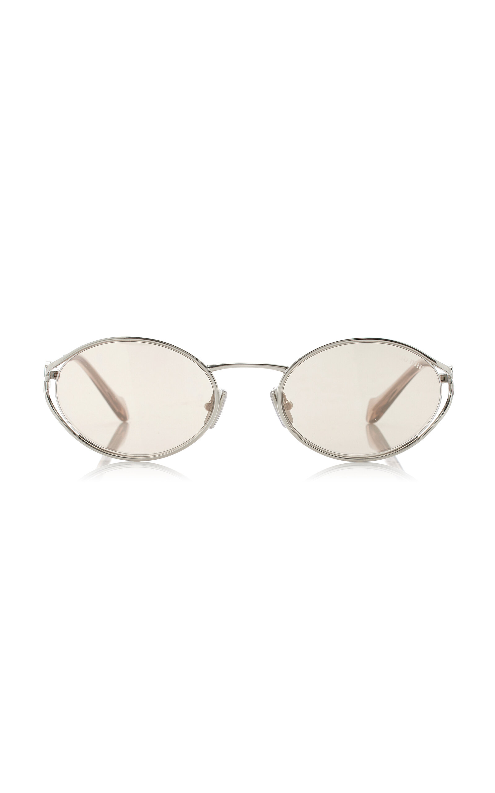 Miu Miu Round-Frame Metal Sunglasses
