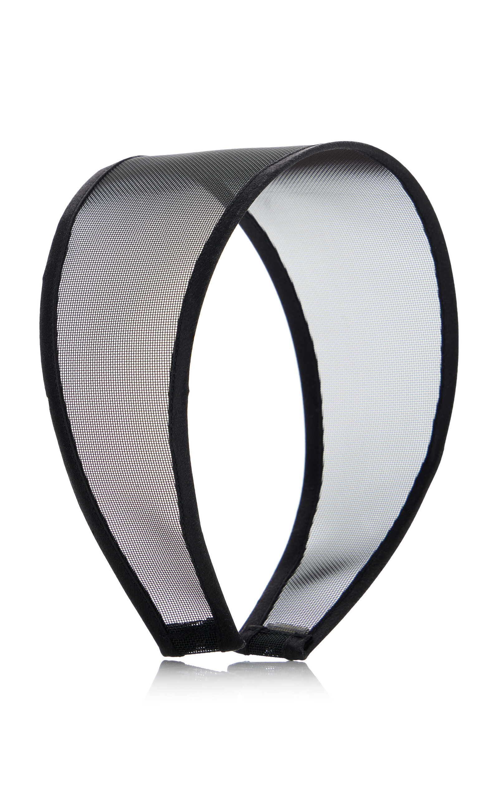 Lelet Ny Giselle Satin-trimmed Mesh Headband In Black