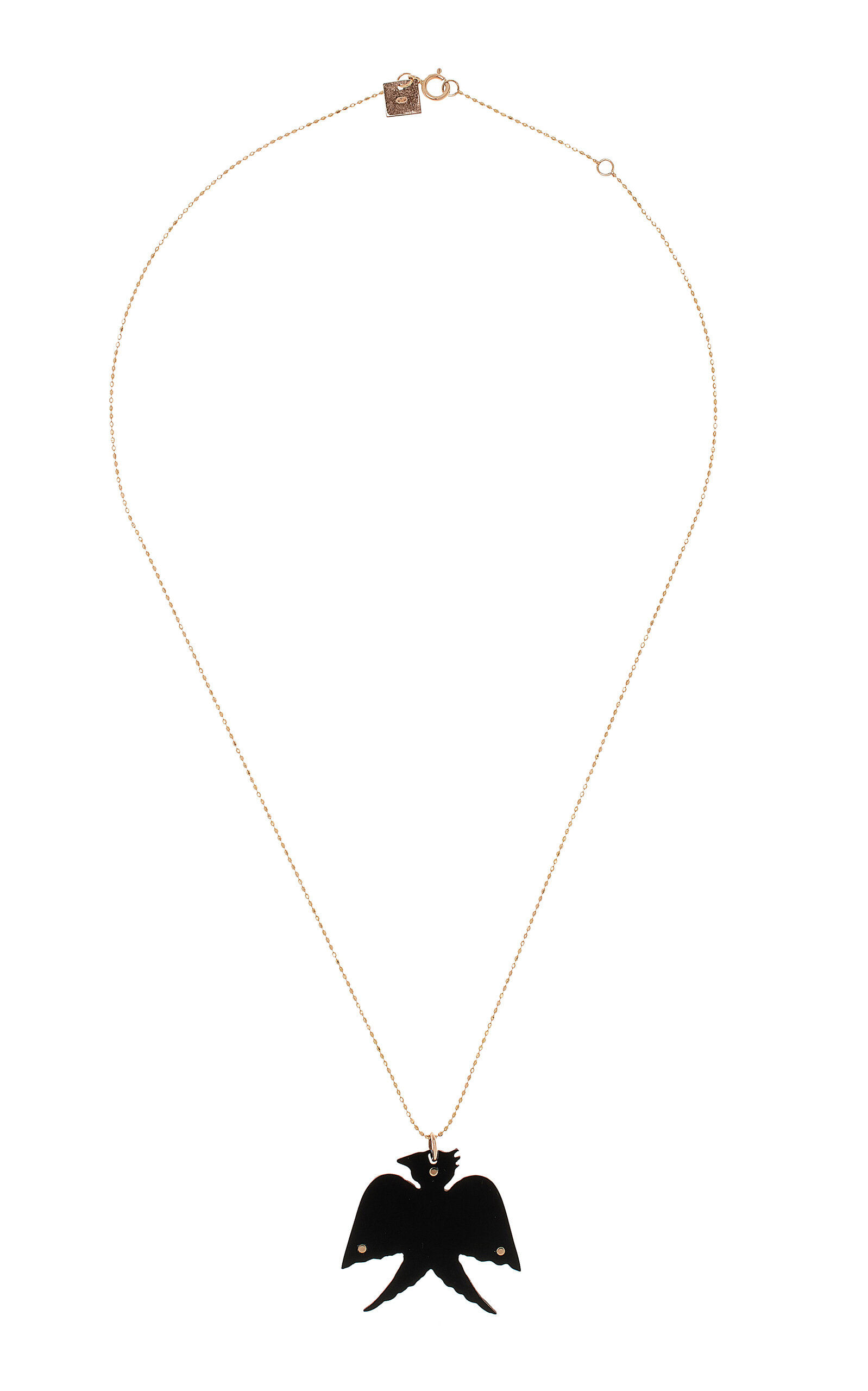 Georgia 18K Rose Gold Onyx On Chain Necklace