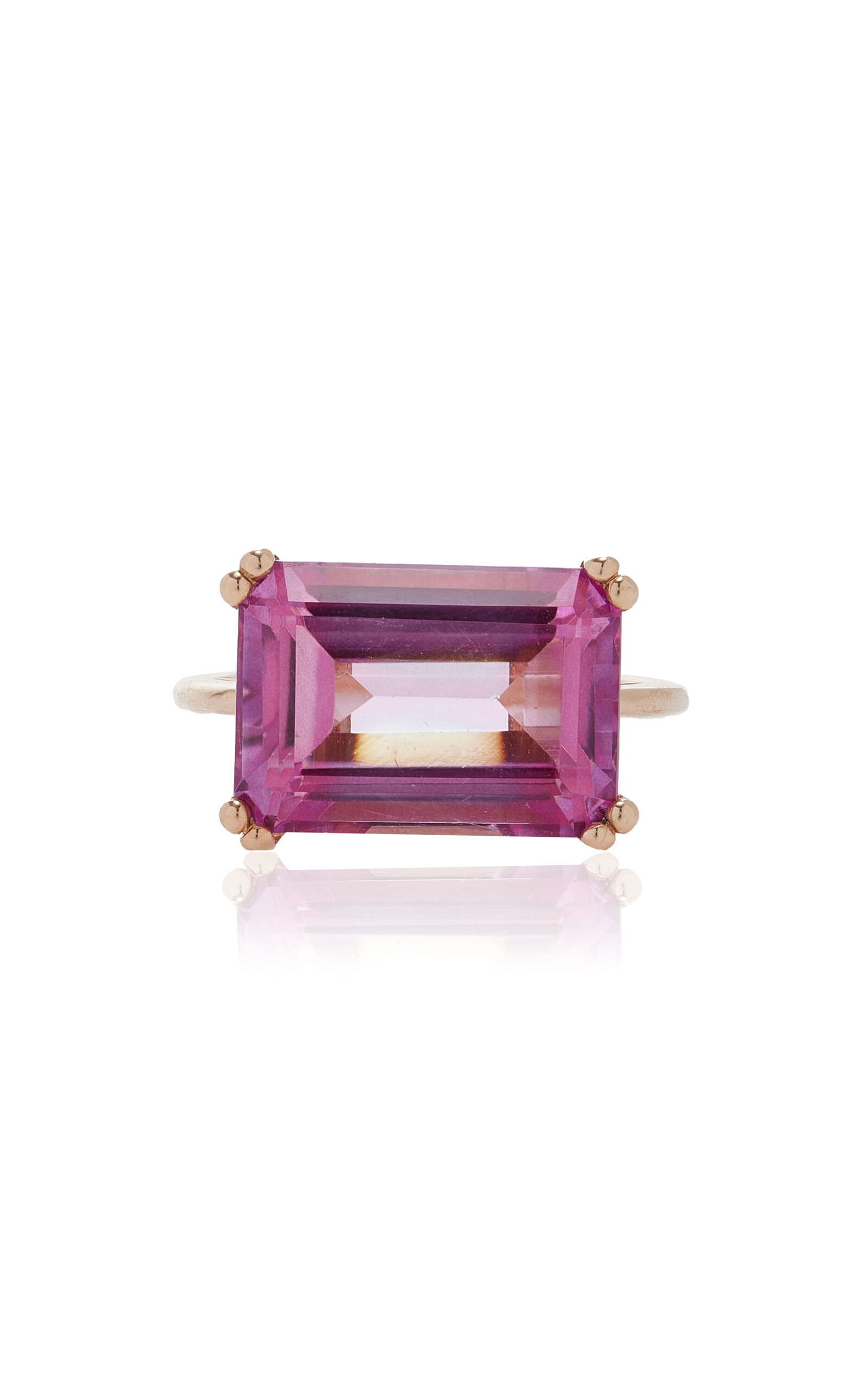 Ginette NY Cocktail 18K Rose Gold Topaz Ring - Pink - Moda Operandi
