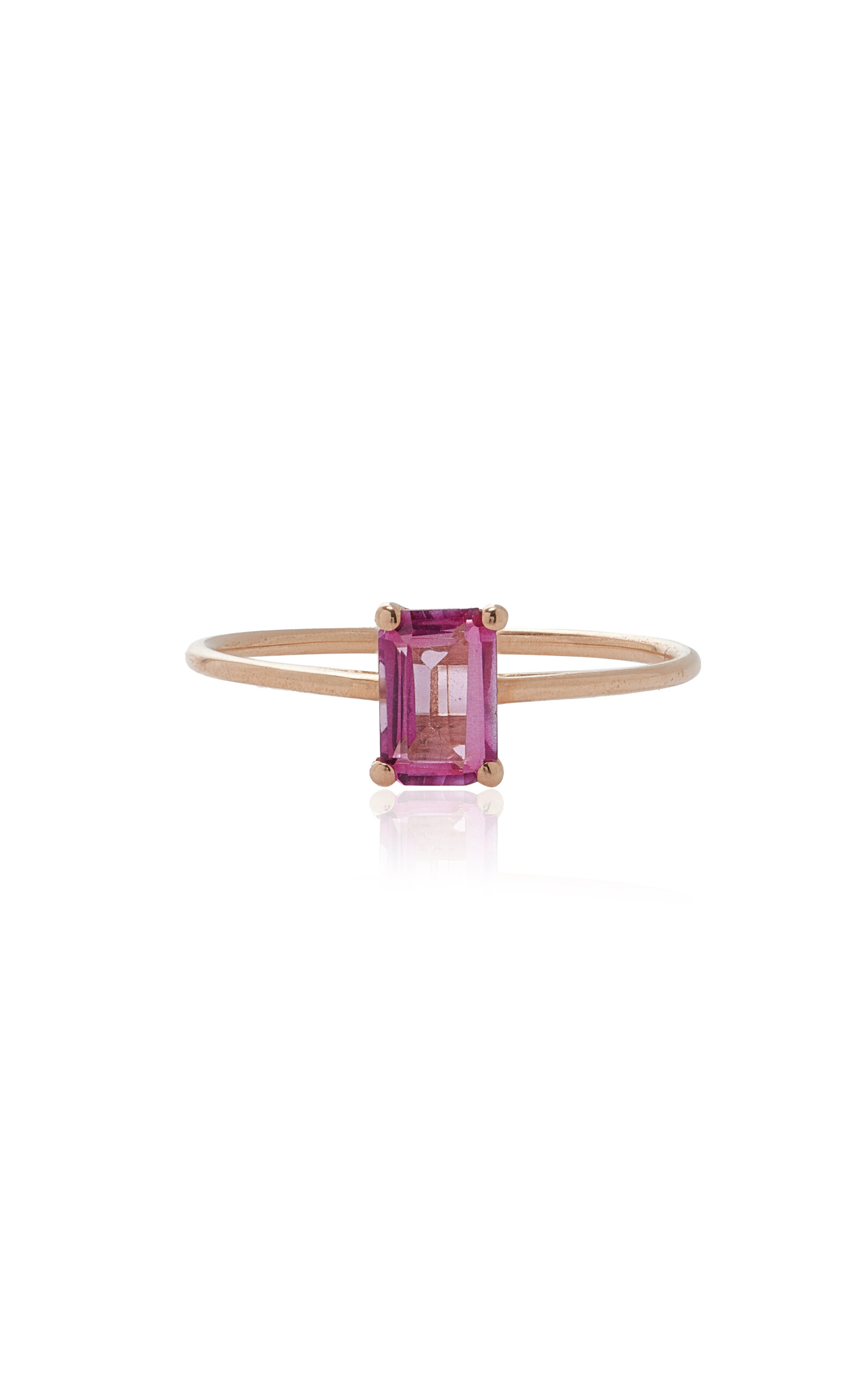 Ginette Ny Mini Cocktail 14k Rose Gold Topaz Ring In Pink
