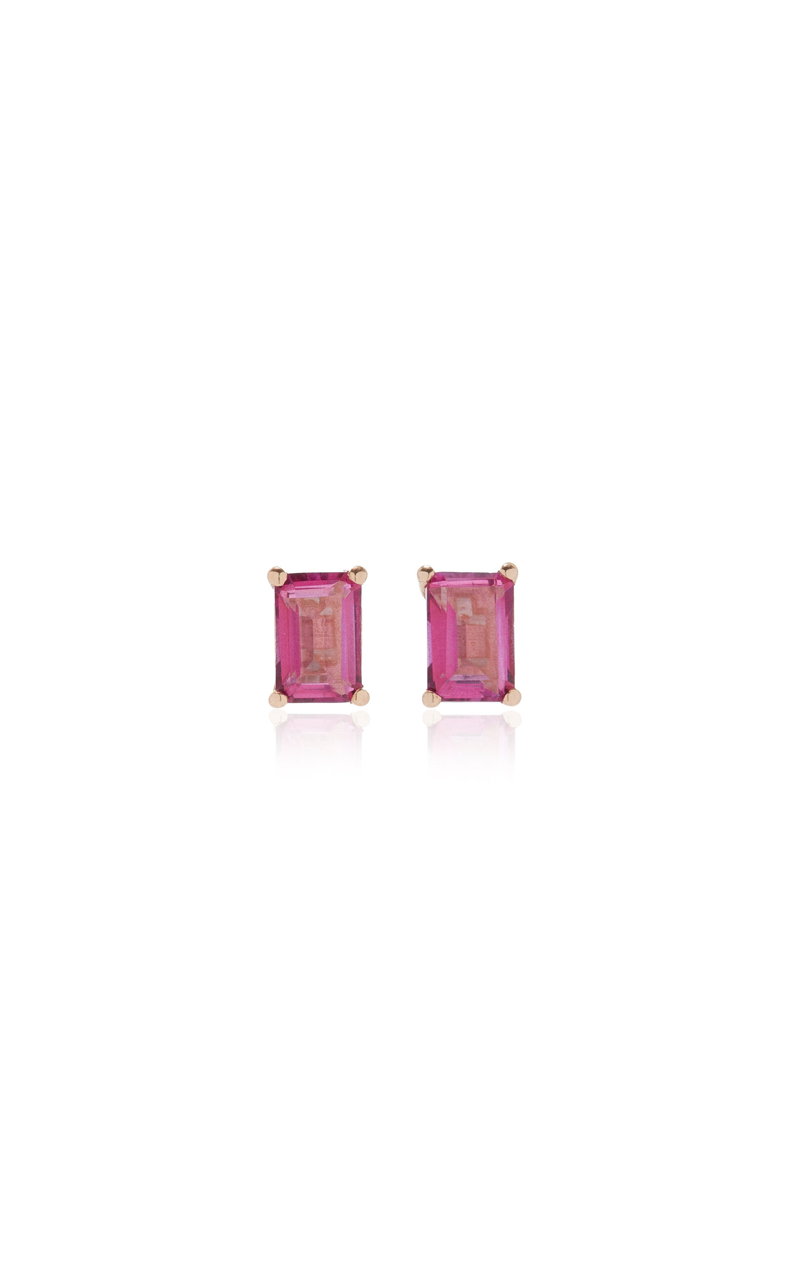 Ginette NY Cocktail 18K Rose Gold Topaz Earrings - Pink - OS - Moda Operandi