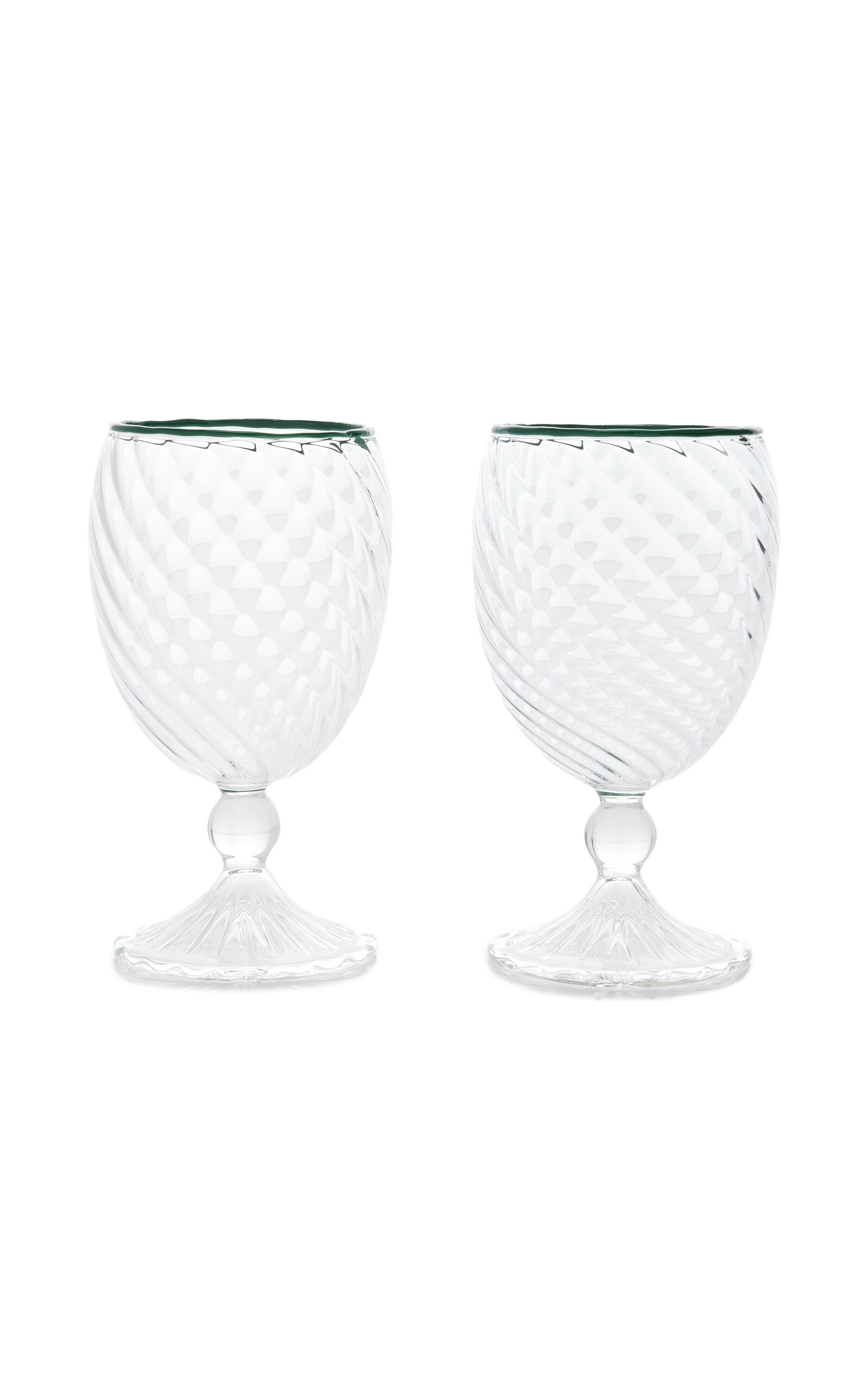Moda Domus Nucleo Set-of-two Water Glasses In Green