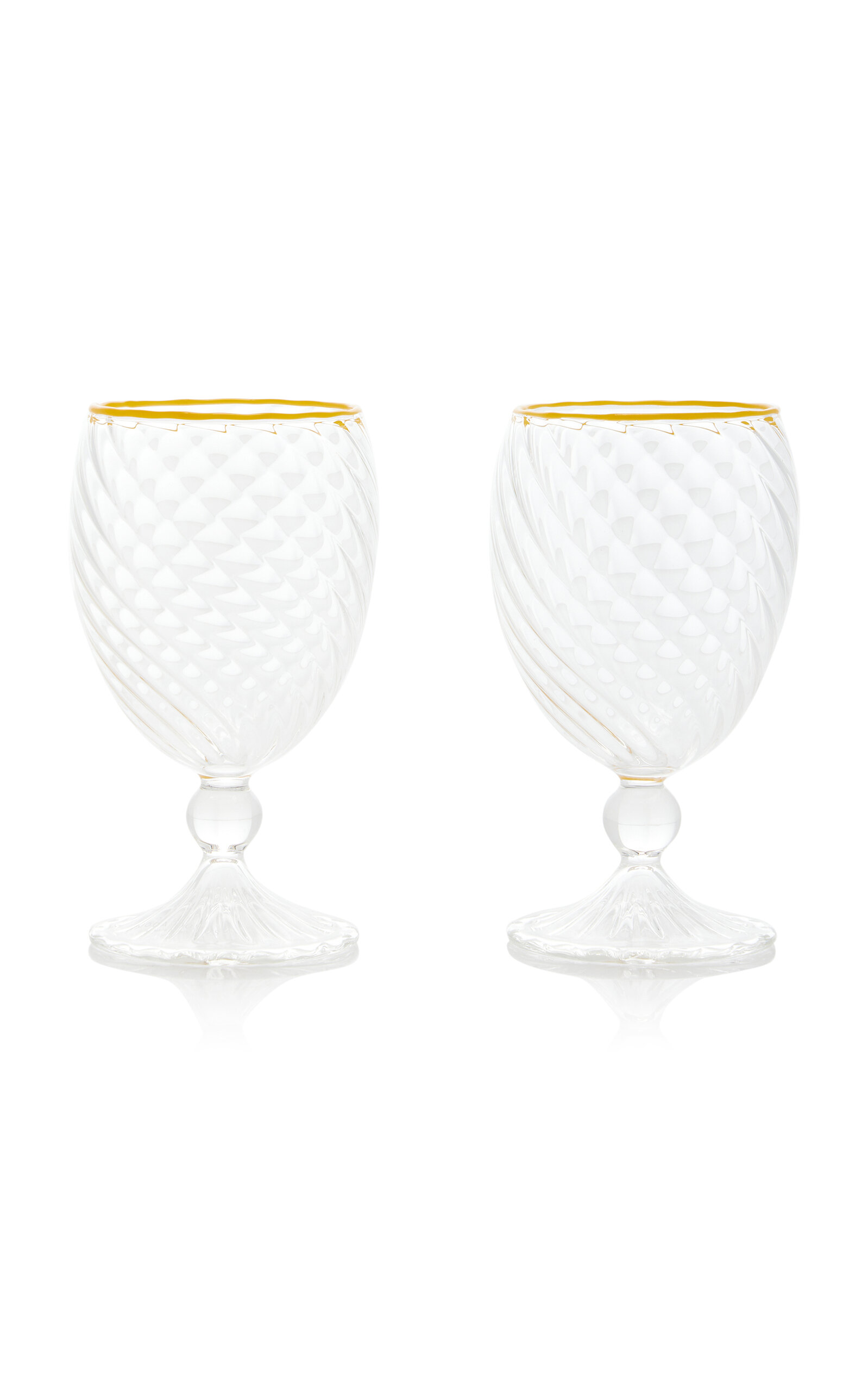 Moda Domus Nucleo Set-of-two Water Glasses In Yellow