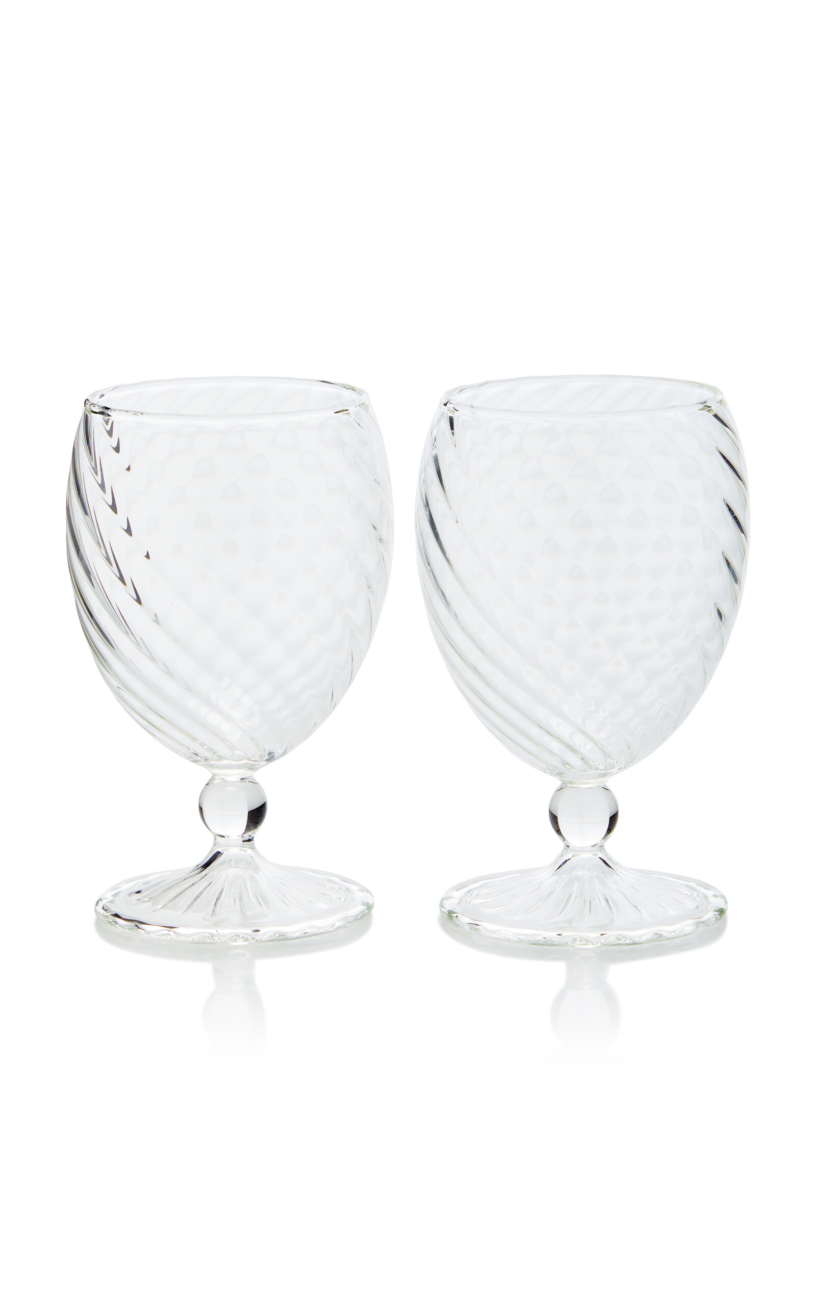 Moda Domus Nucleo Set-of-two Wine Glasses In Clear