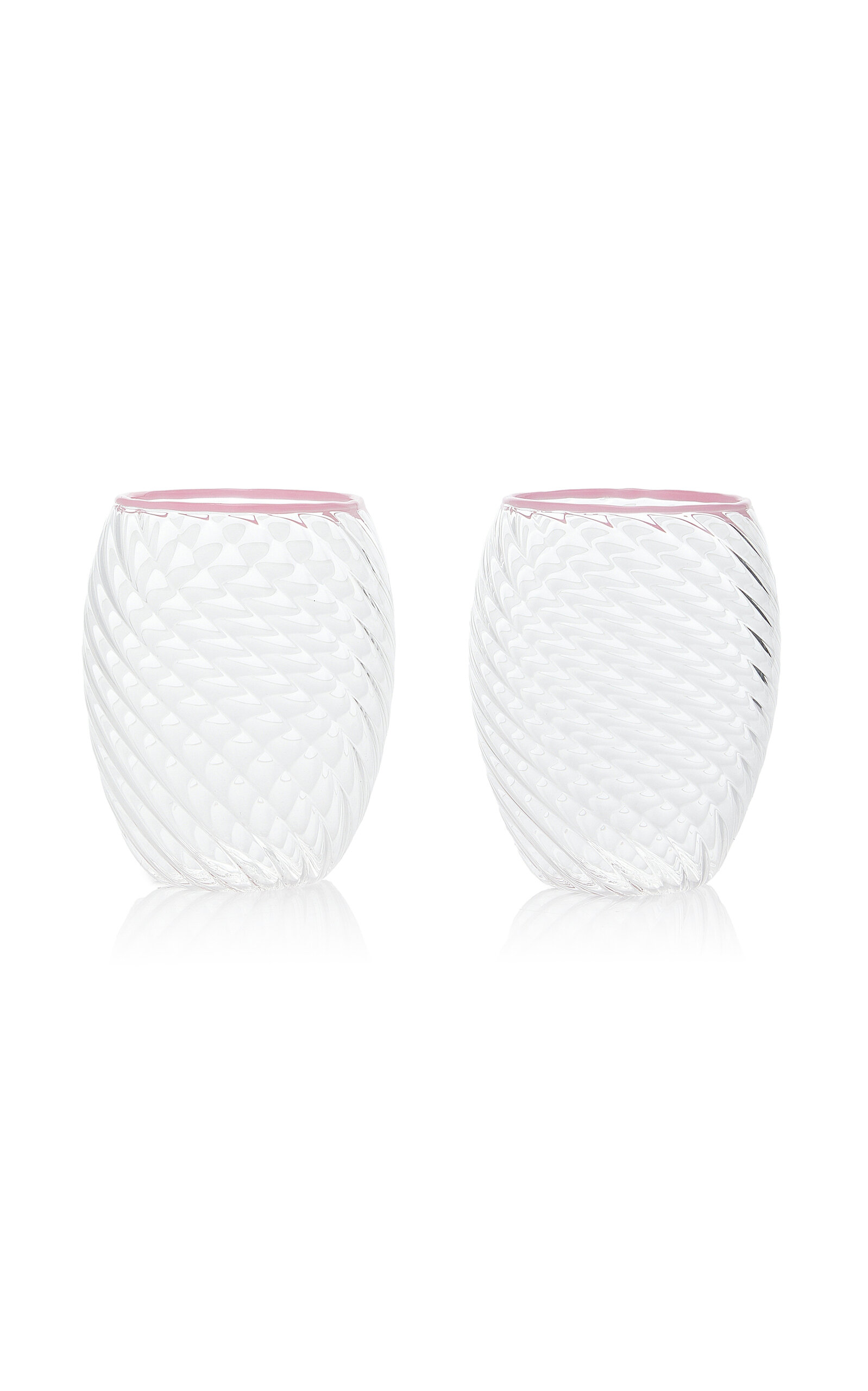 Moda Domus Nucleo Set-of-two Glass Tumblers In Pink