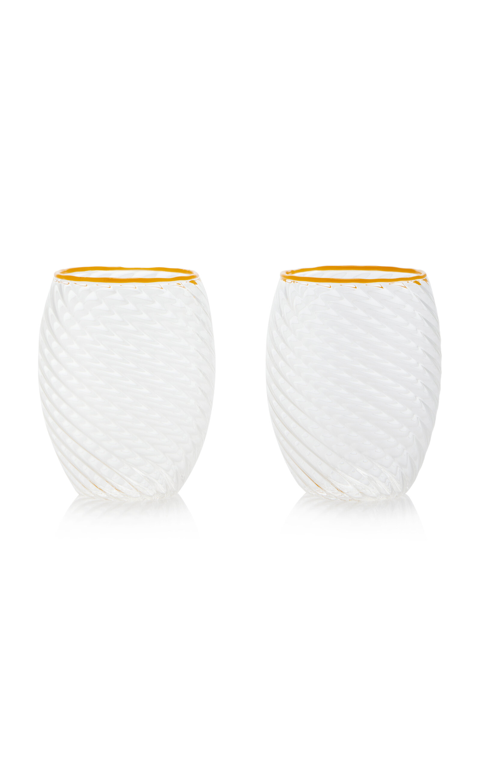 Moda Domus Nucleo Set-of-two Glass Tumblers In Yellow