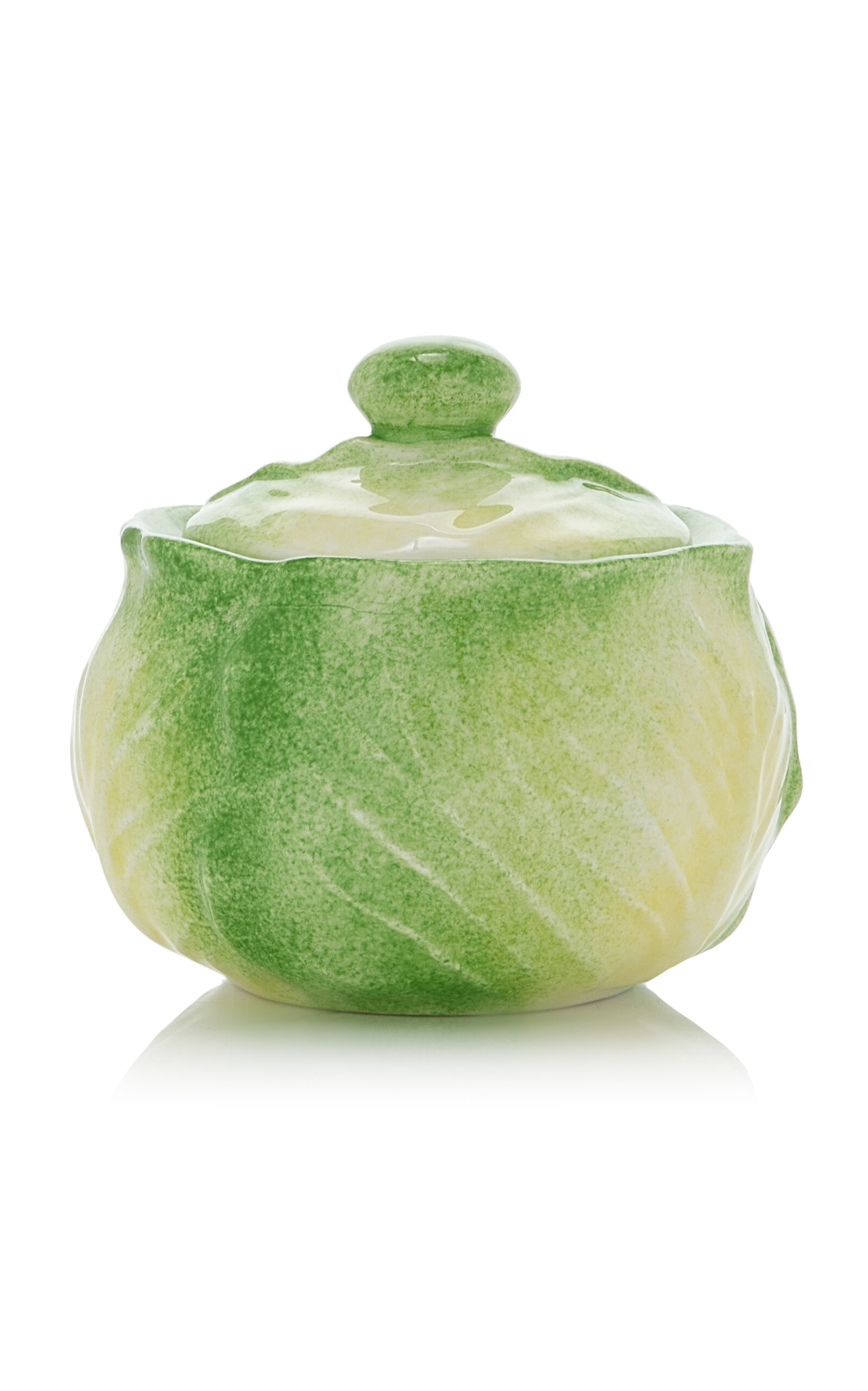 Shop Moda Domus Handcrafted Ceramic Cabbage Sugar Bowl In Green