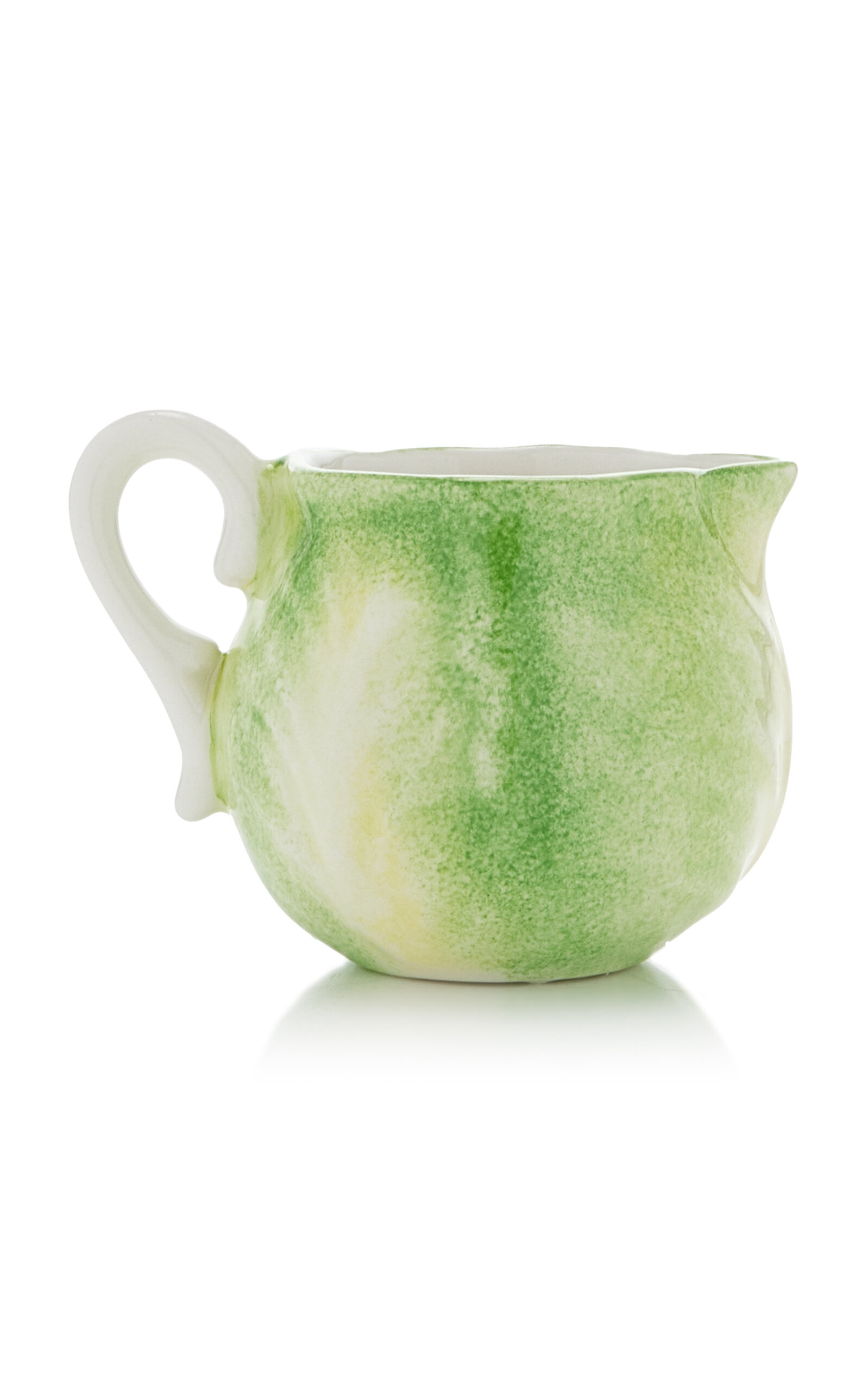 Shop Moda Domus Small Handcrafted Ceramic Cabbage Creamer In Green