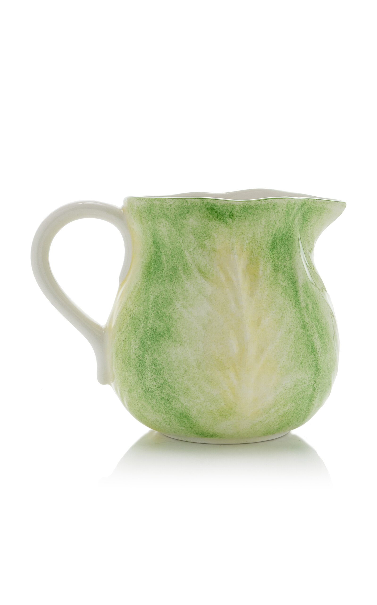 Shop Moda Domus Handcrafted Ceramic Cabbage Pitcher In Green