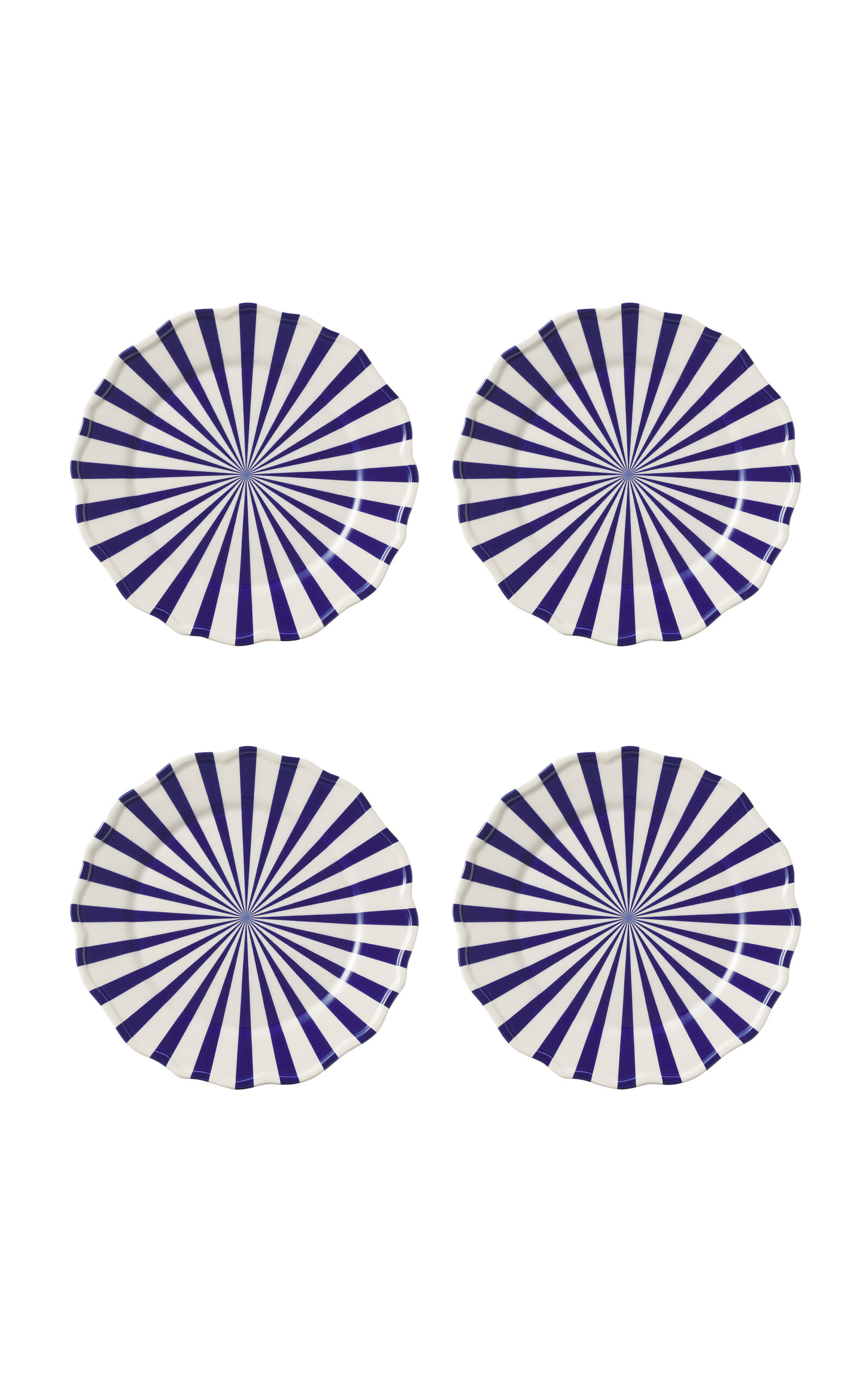 Maison Madison Mafalda Set-Of-Four Hand-Painted Ceramic Dinner Plates - Blue