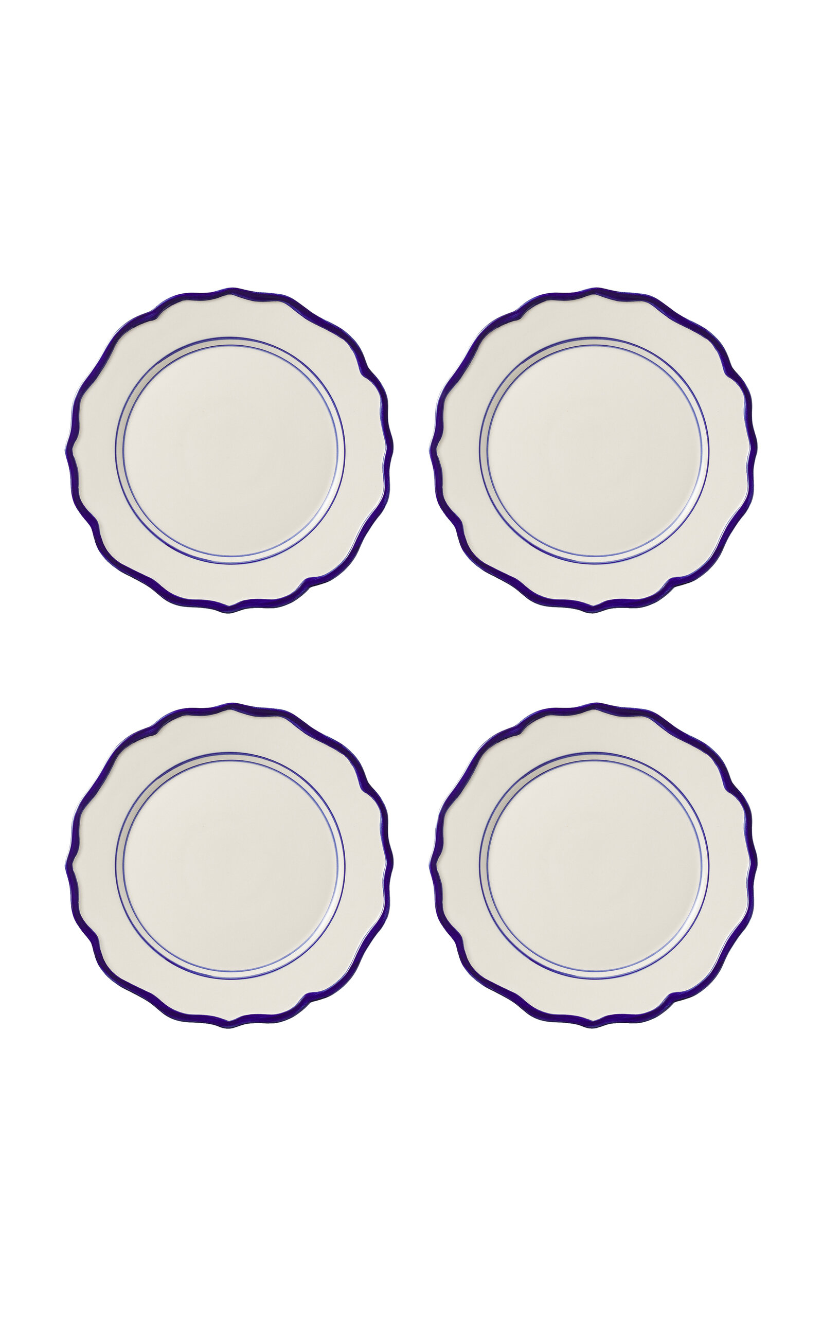 Maison Madison Jane Set-Of-Four Hand-Painted Ceramic Dinner Plates - Blue