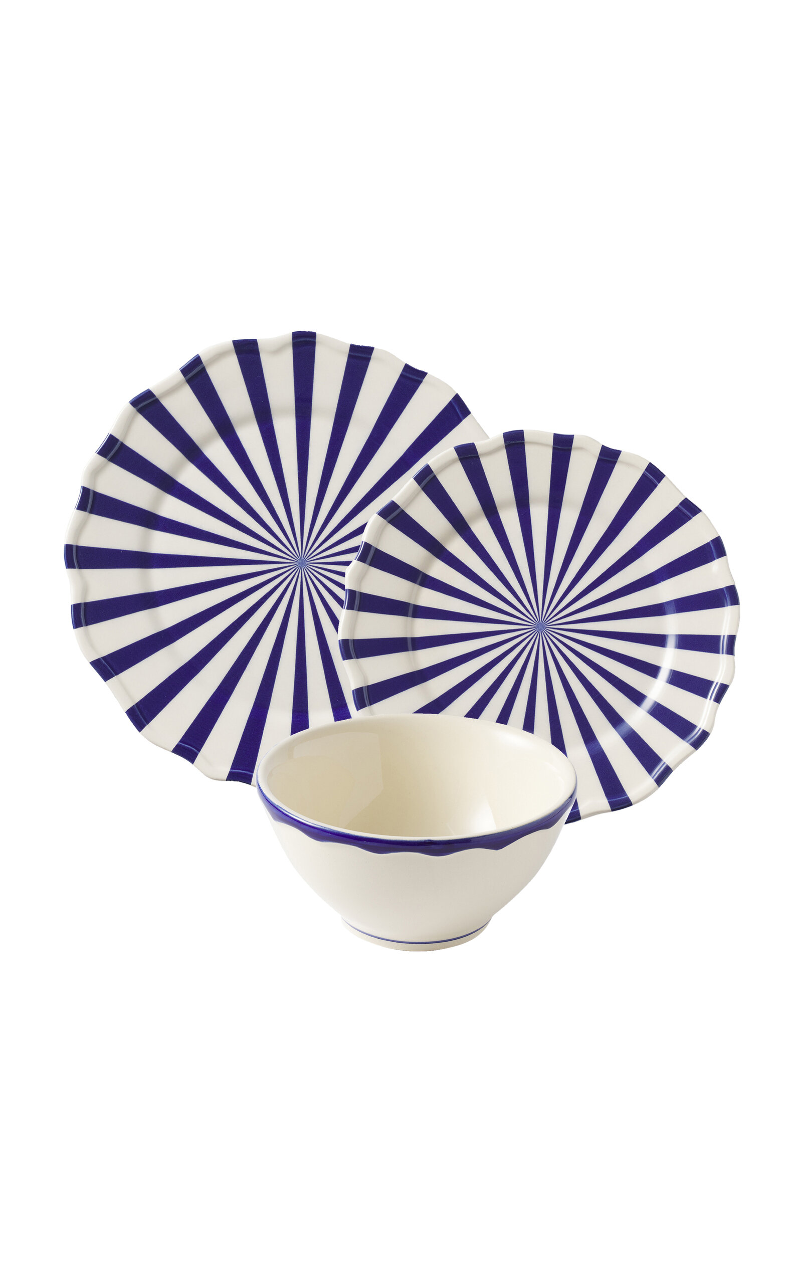 Maison Madison Mafalda Set-Of-Twelve Hand-Painted Ceramic Dinner Set - Blue