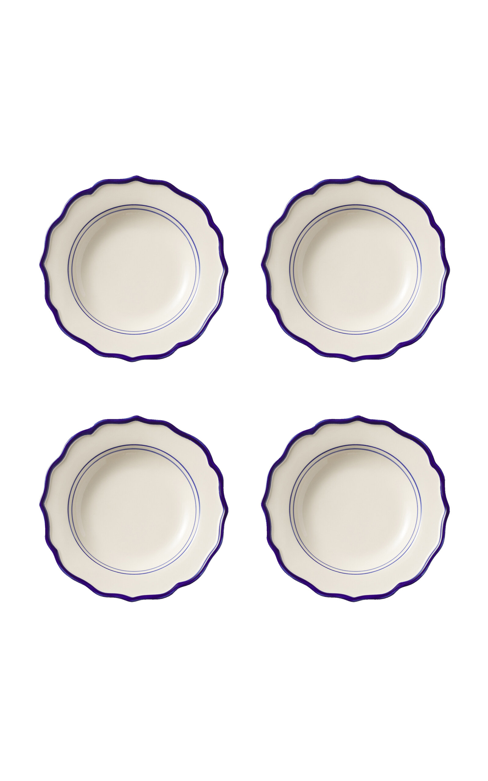 Maison Madison Jane Set-Of-Four Hand-Painted Ceramic Pasta Bowls - Blue