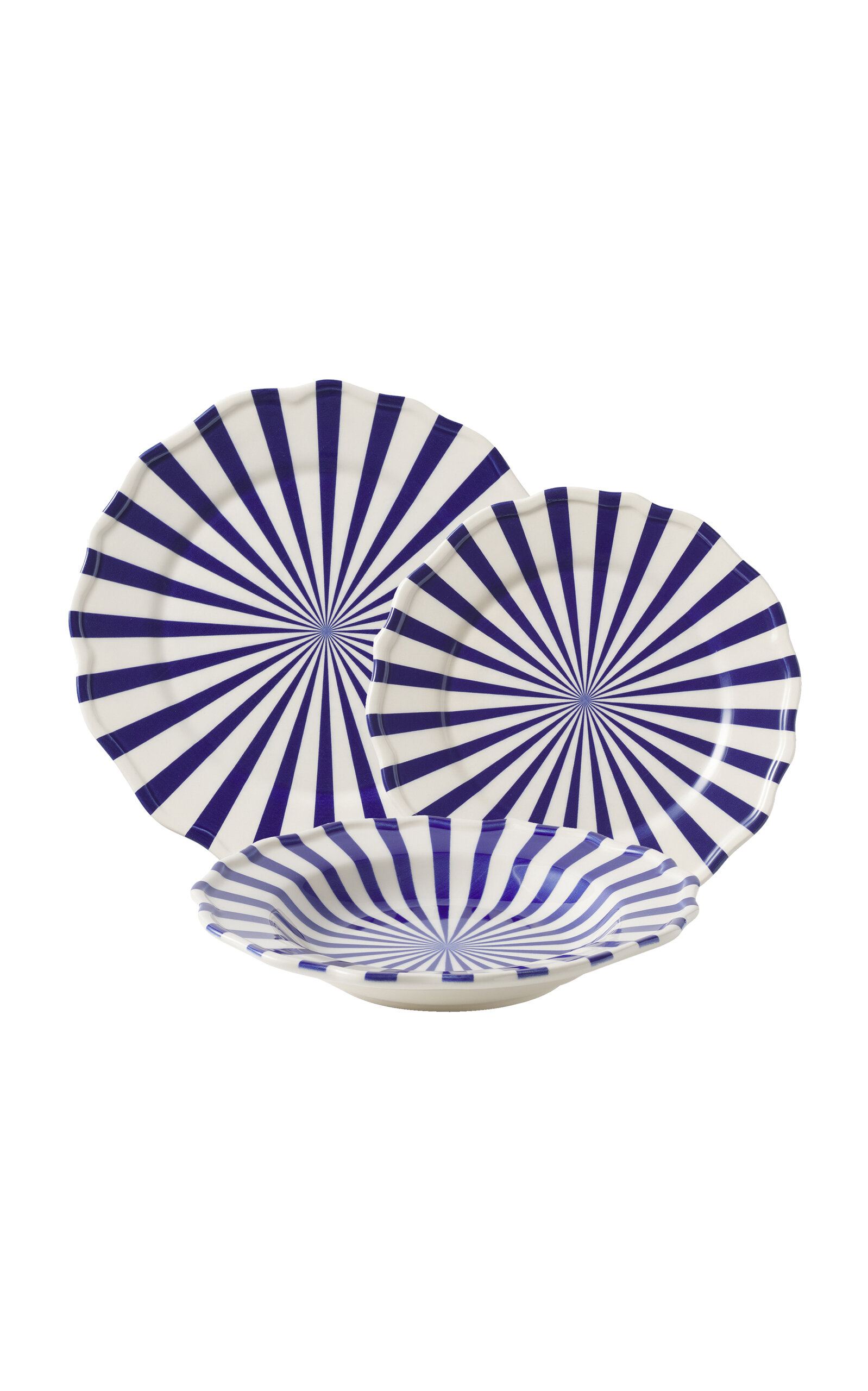 Maison Madison Mafalda Set-Of-Four Hand-Painted Ceramic Pasta Bowls - Blue
