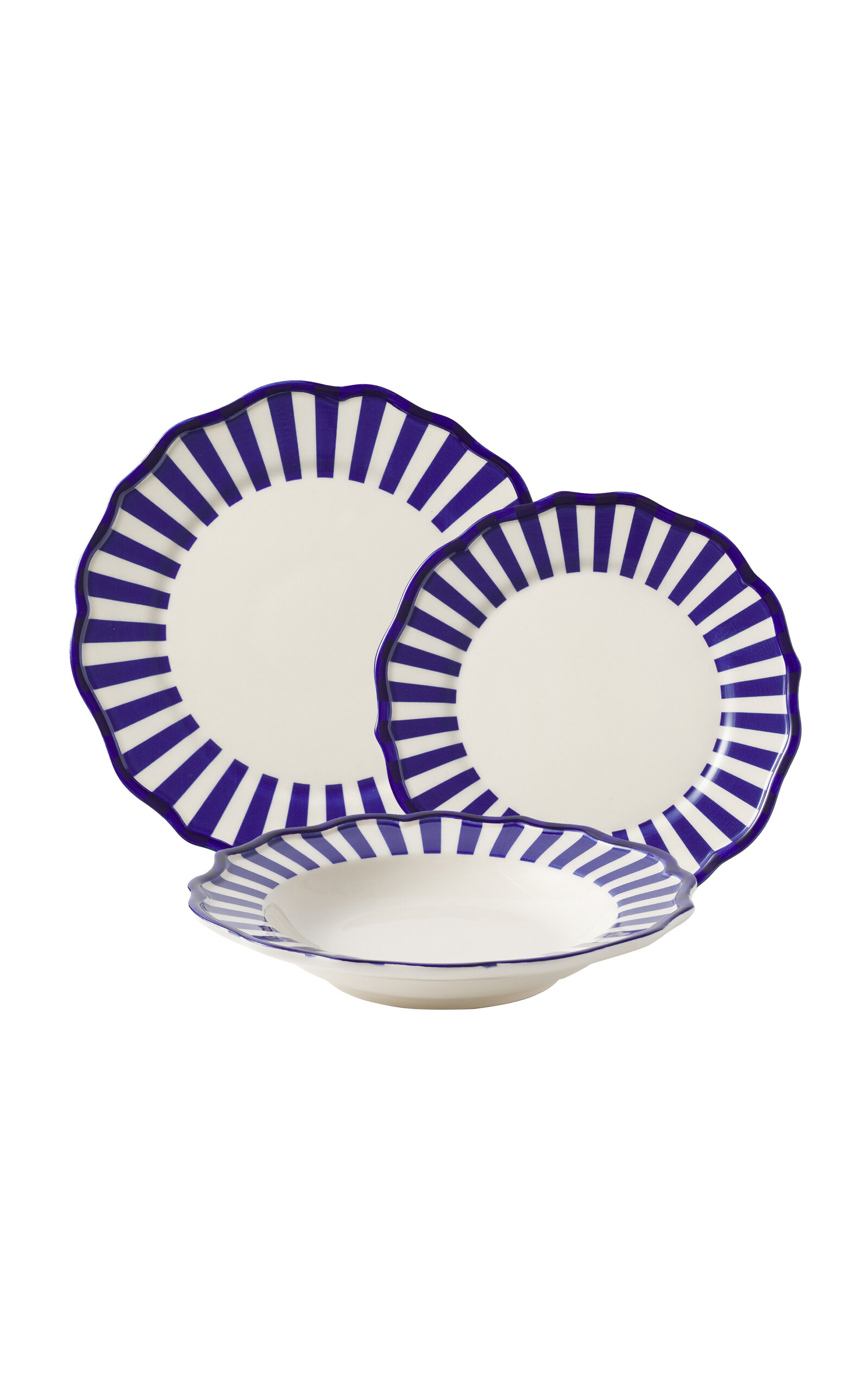 Maison Madison Riviera Set-Of-Twelve Hand-Painted Ceramic Dinner Set - Blue