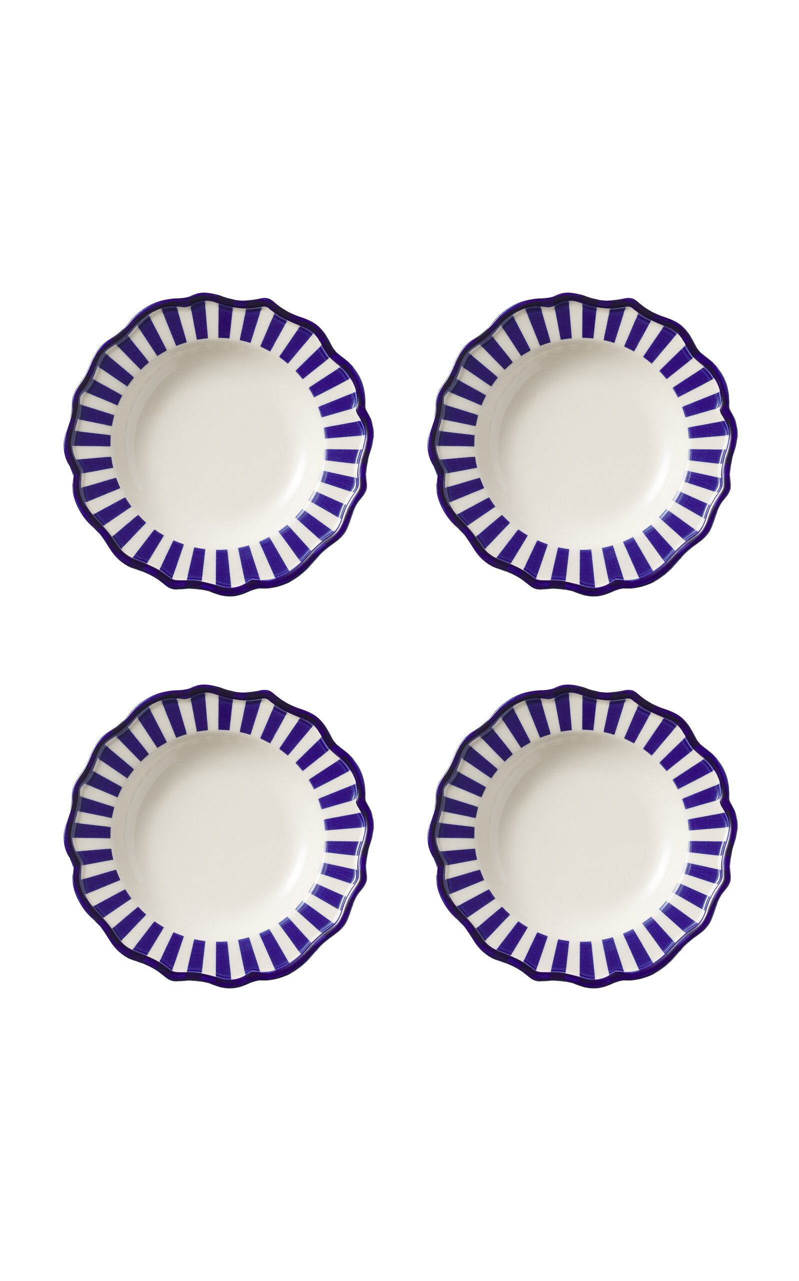 Maison Madison Riviera Set-Of-Four Hand-Painted Ceramic Pasta Bowls - Blue