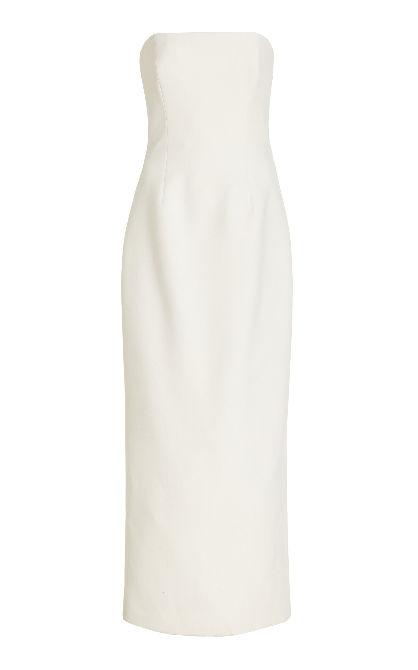 Shop Brandon Maxwell Exclusive Kady Wool-silk Midi Dress In Ivory