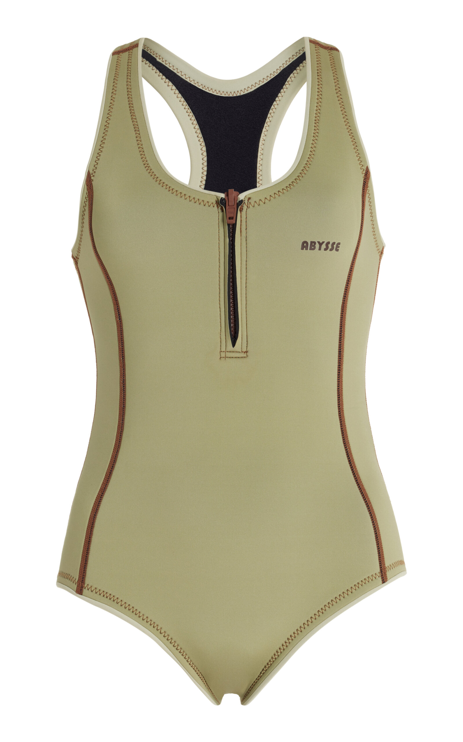 Shop Abysse Exclusive Elle Neoprene One-piece Swimsuit In Green