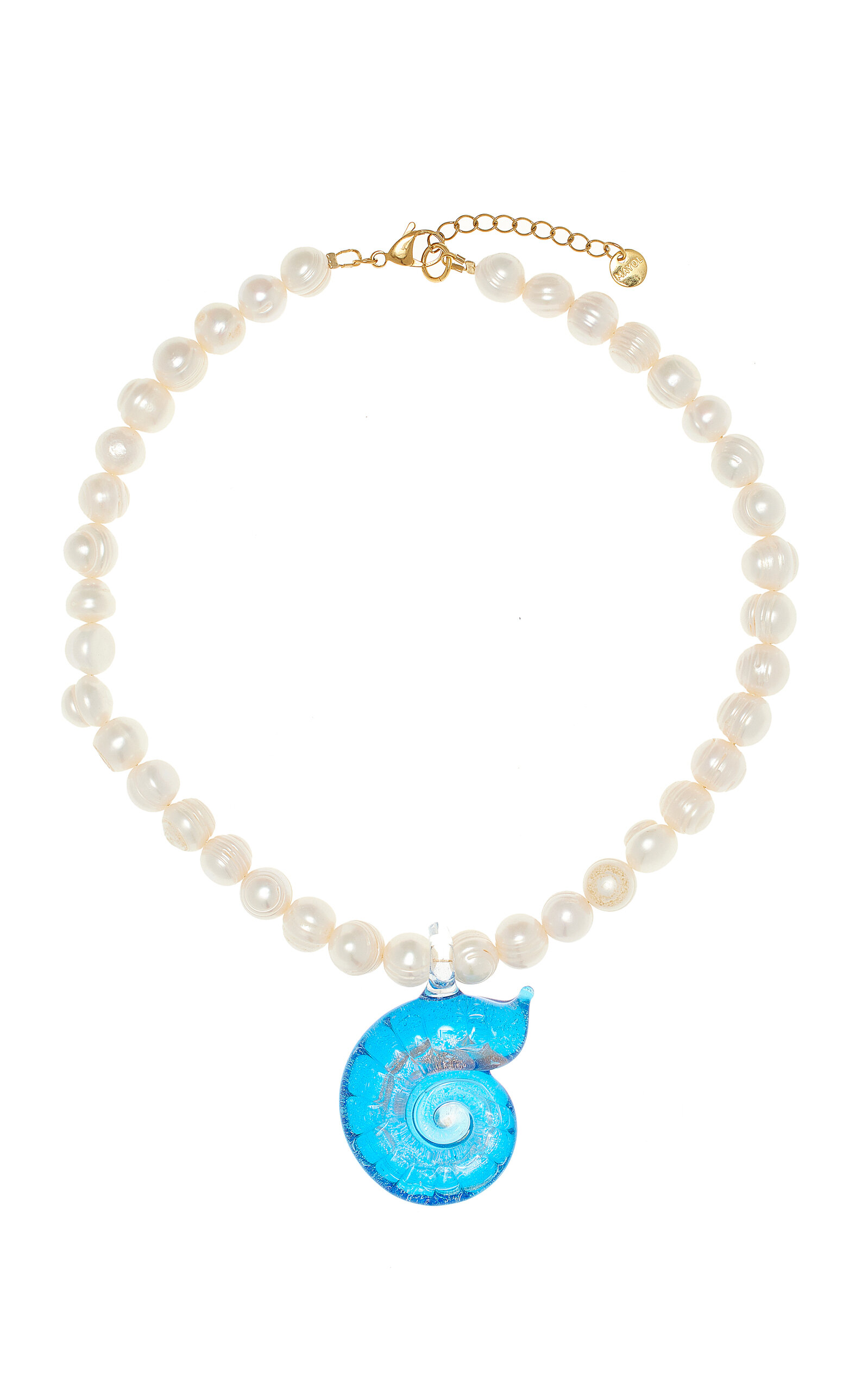The Ursula Pearl; Glass Pendant Necklace