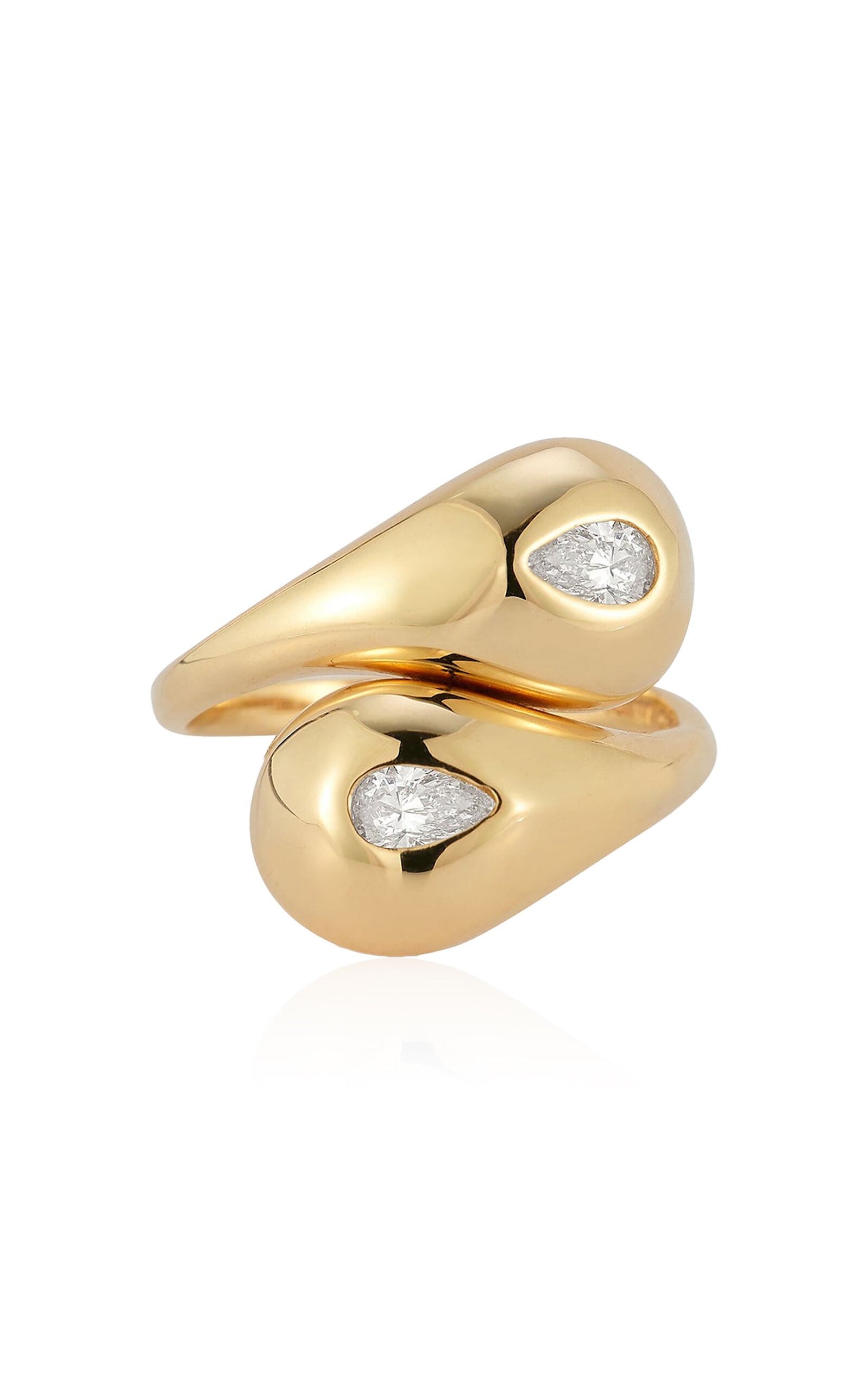 Shop Mateo Twin Water Droplet 14k Yellow Gold Diamond Ring