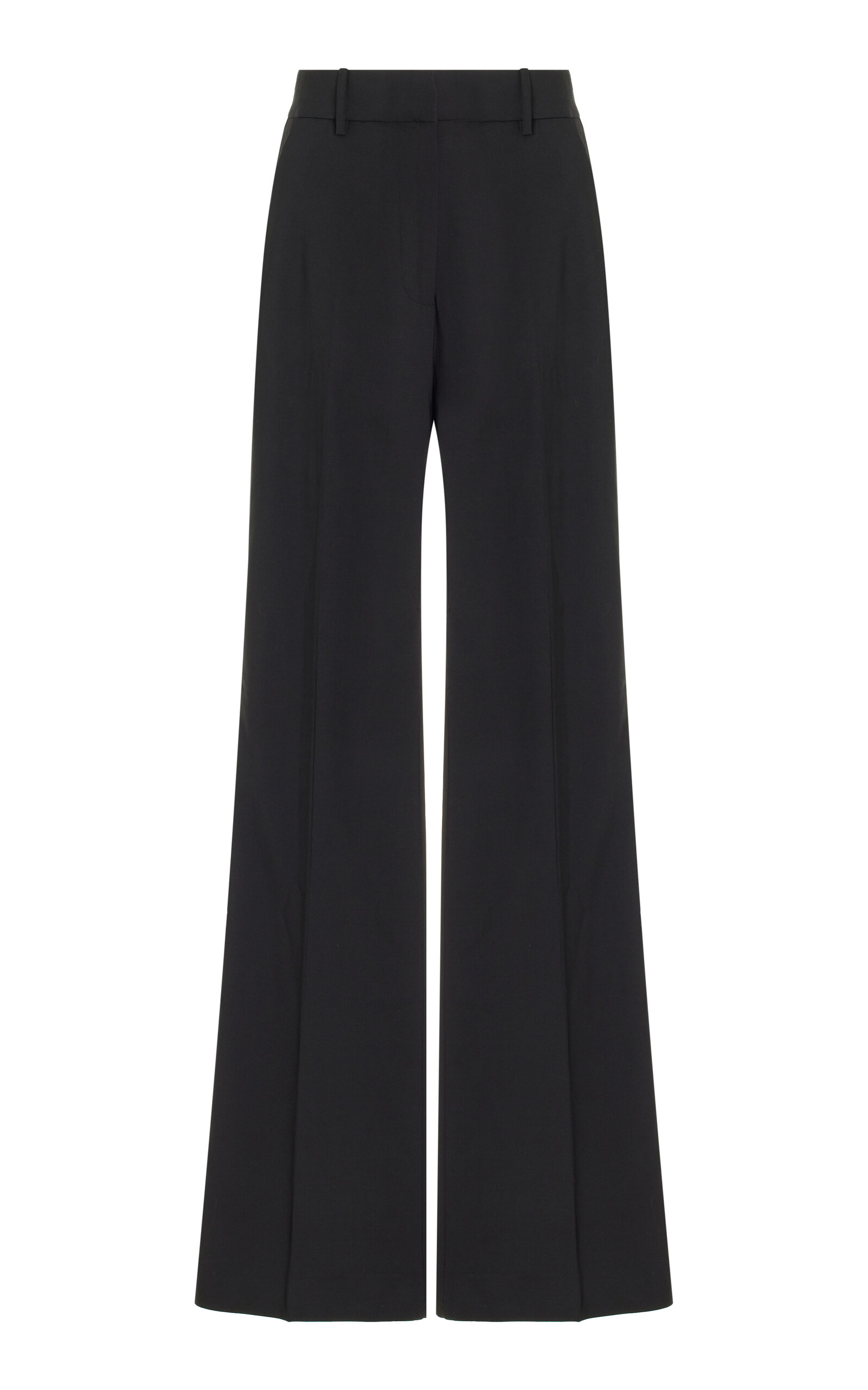 Shop Co Silk-trimmed Stretch-wool Tuxedo Pants In Black